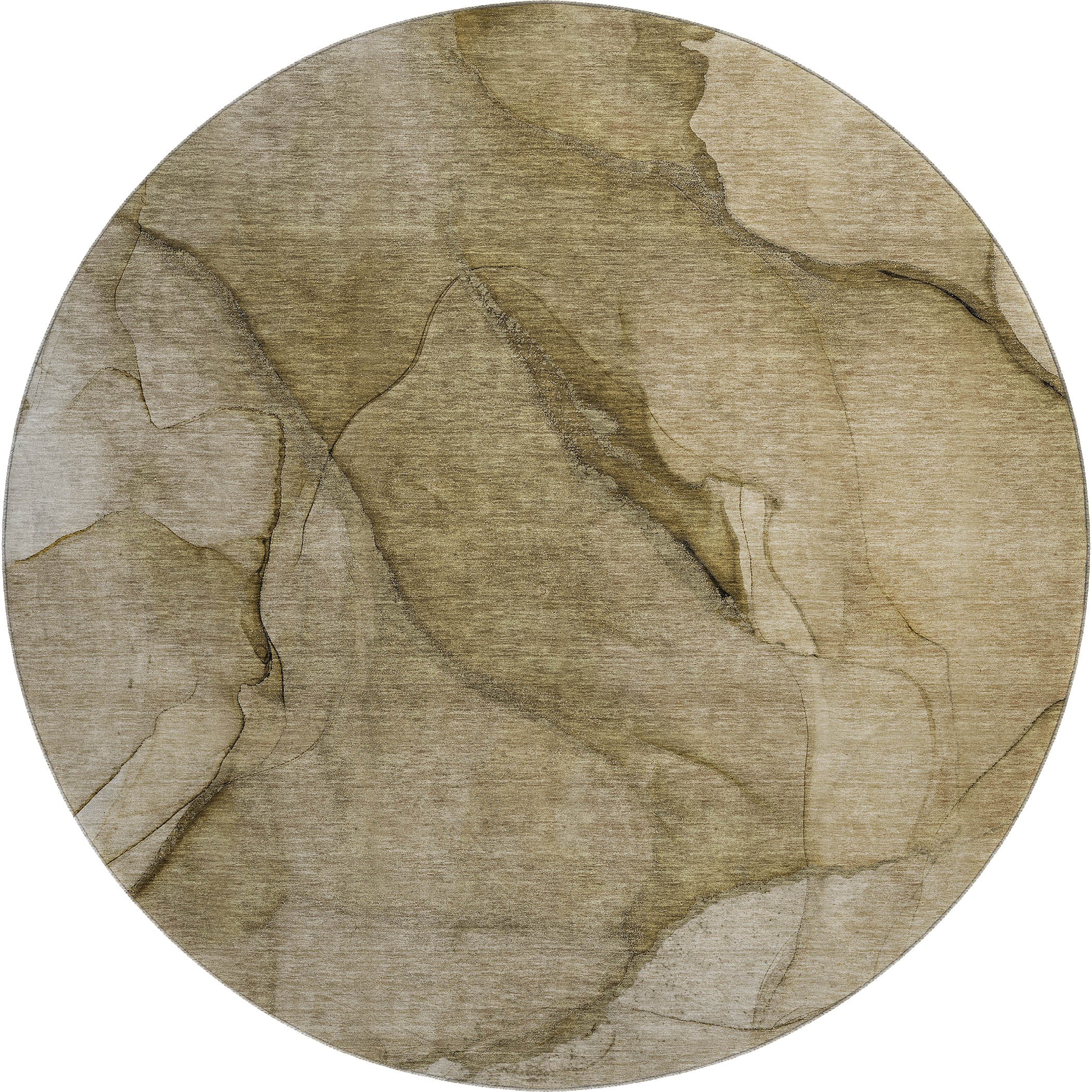 Bogota Machine Washable Transitional Brown Rug 8' x 8' #shape_Round