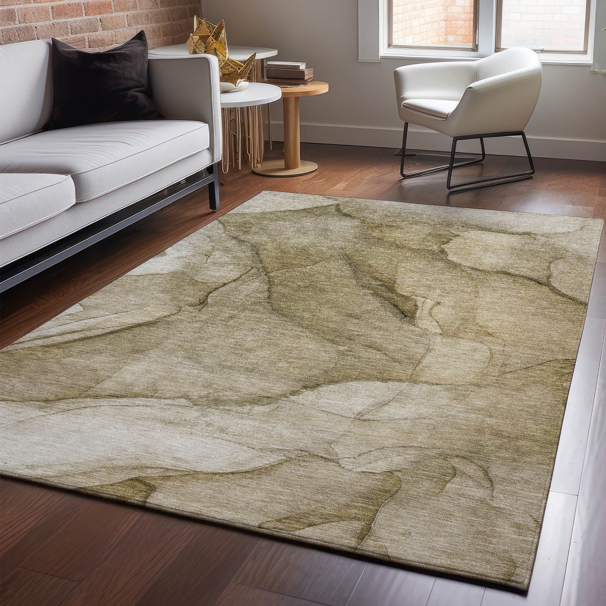 Bogota Machine Washable Transitional Brown Rug 2'6" x 3'10" #shape_Rectangle