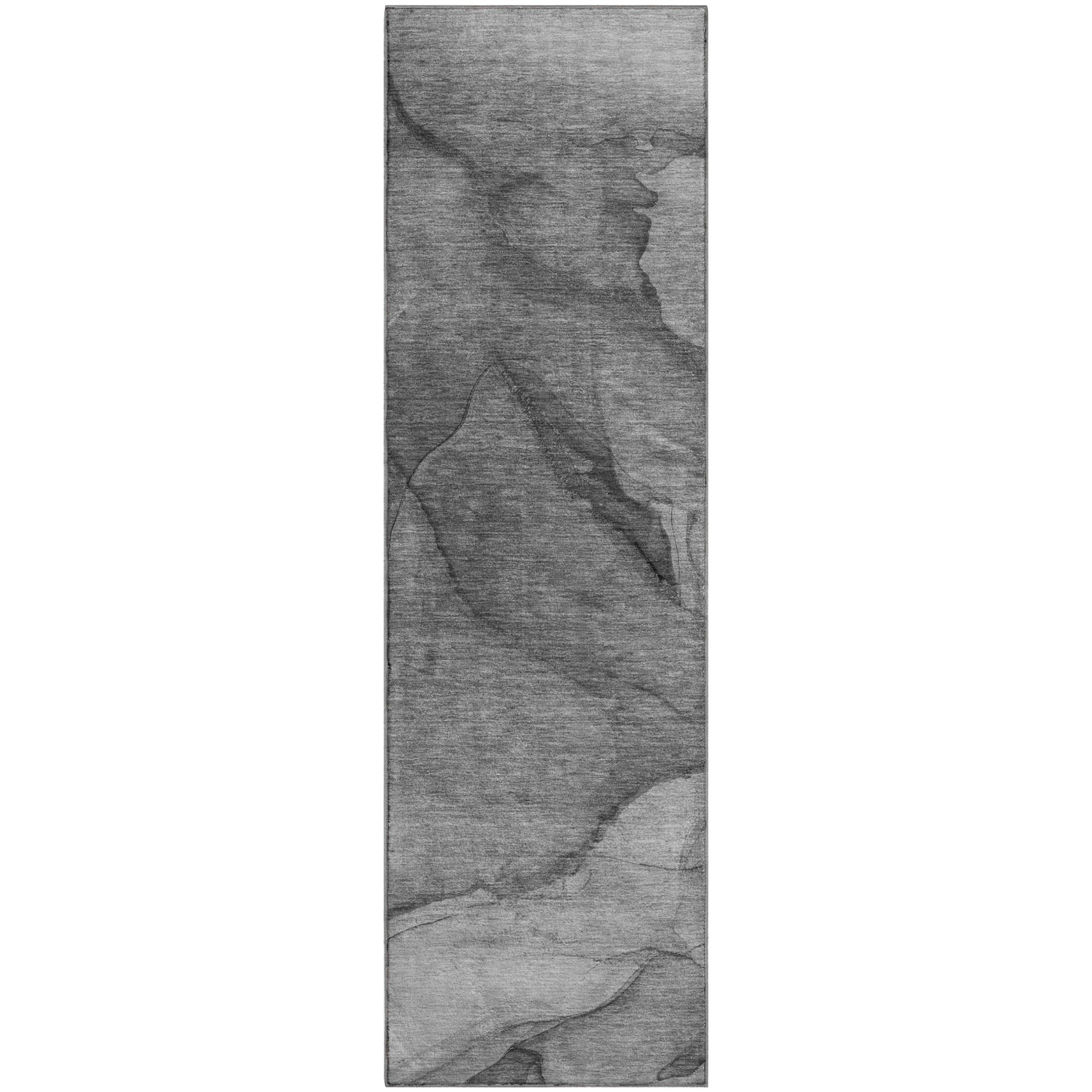 Bogota Machine Washable Transitional Gray Rug 2'3" x 7'6" #shape_Runner