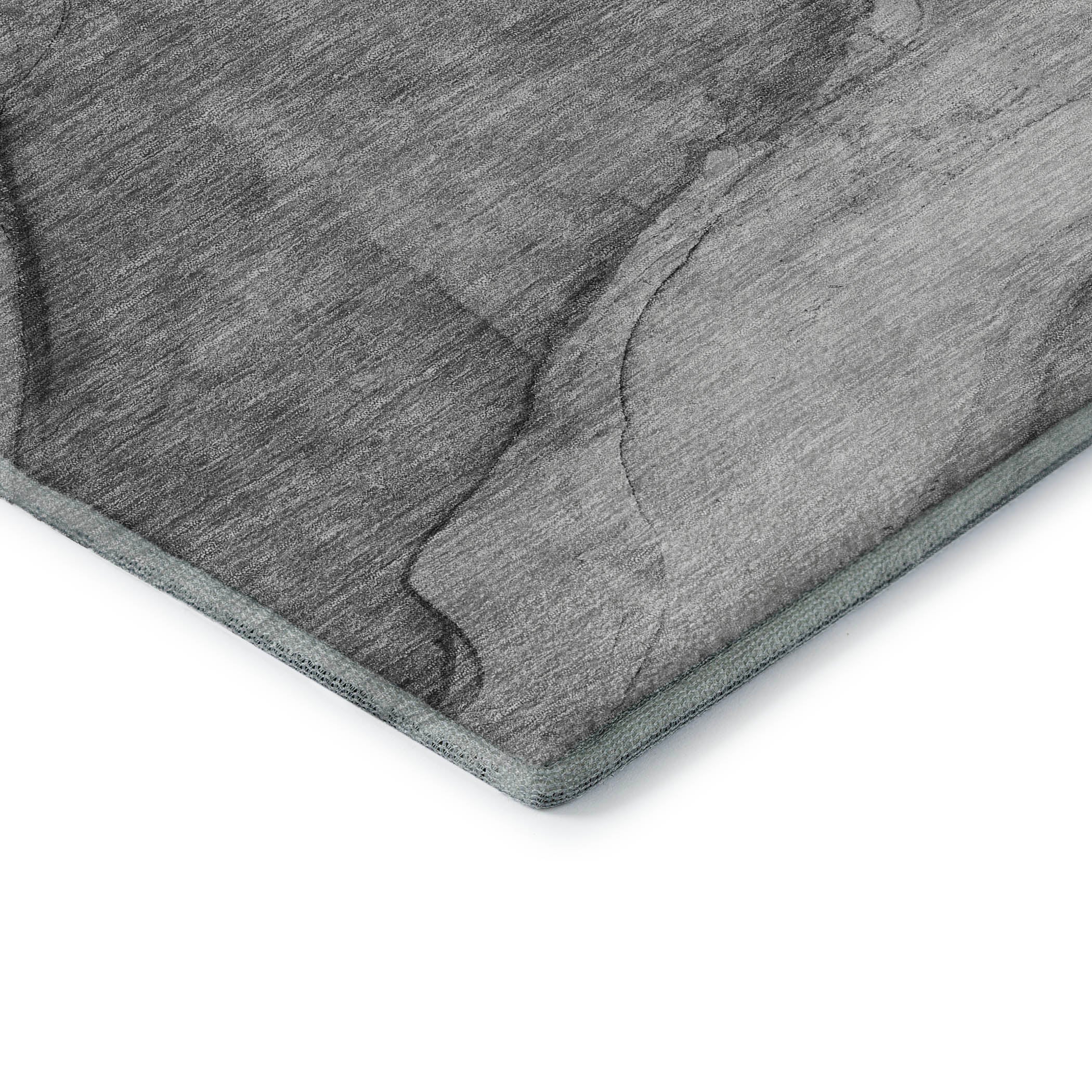 Bogota Machine Washable Transitional Gray Rug 1'8" x 2'6" #shape_Rectangle