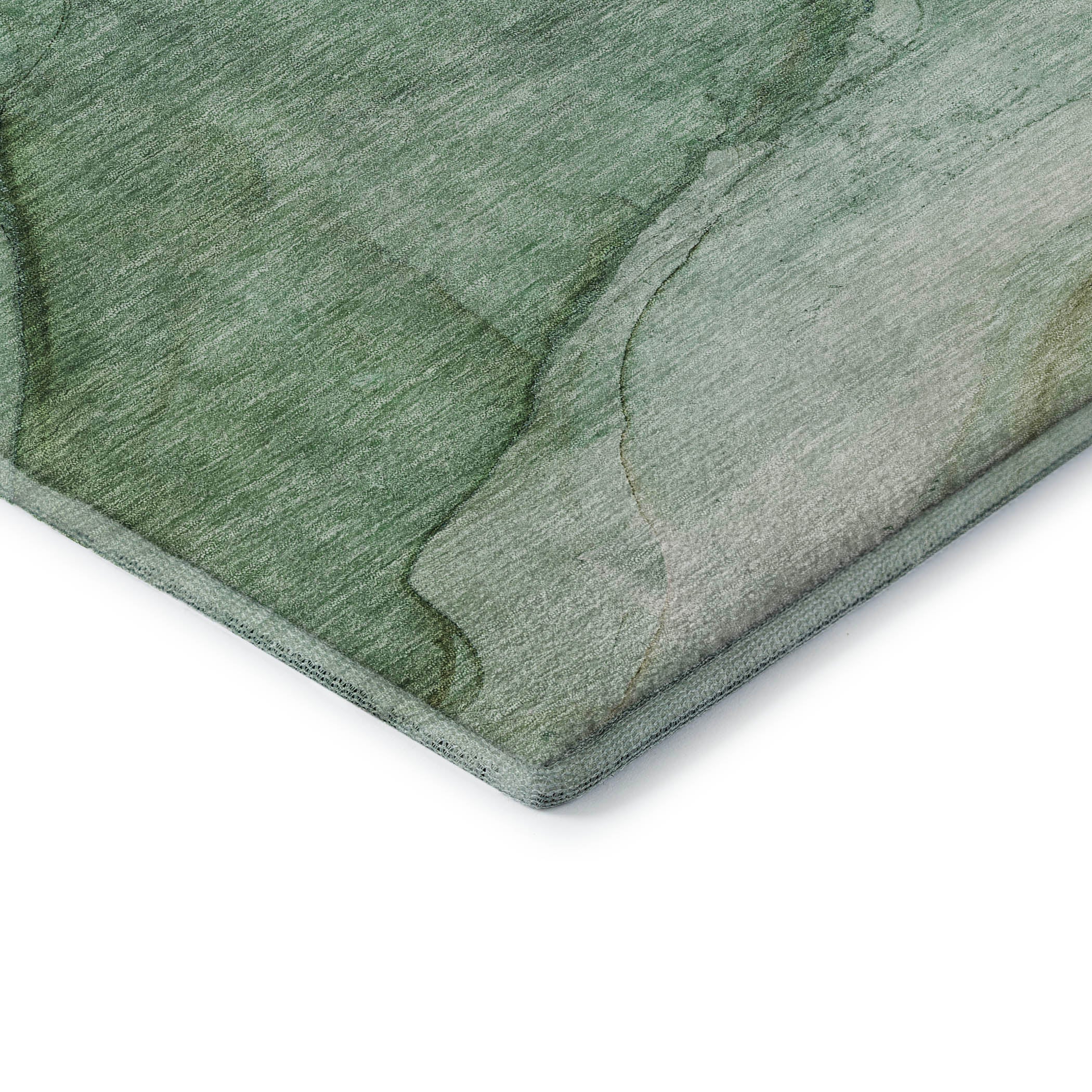 Bogota Machine Washable Transitional Green Rug 1'8" x 2'6" #shape_Rectangle