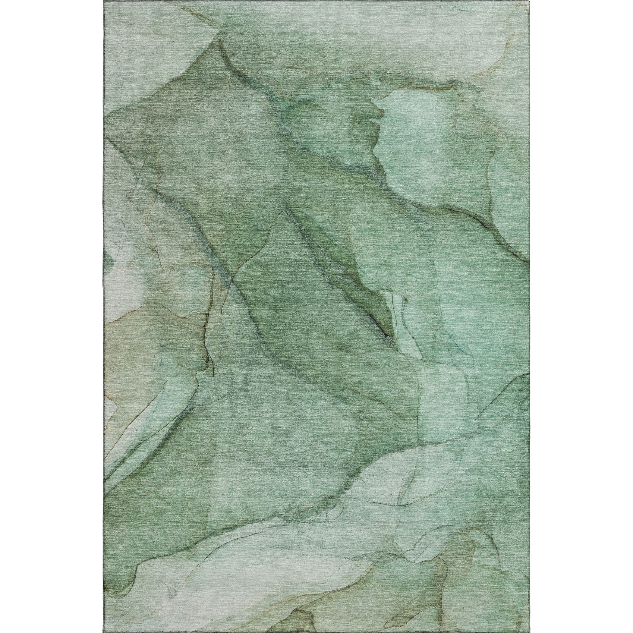 Bogota Machine Washable Transitional Green Rug 2'6" x 3'10" #shape_Rectangle