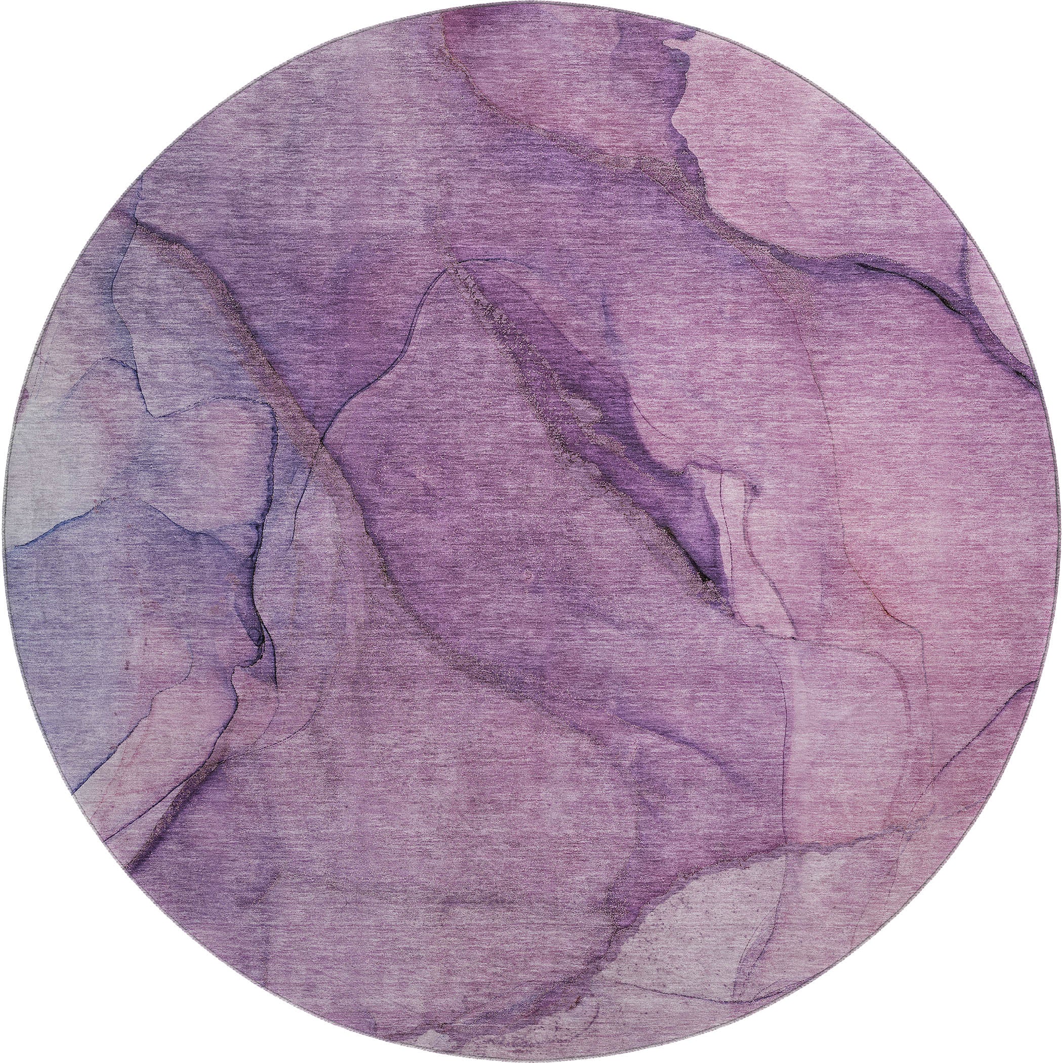 Bogota Machine Washable Transitional Purple Rug 8' x 8' #shape_Round