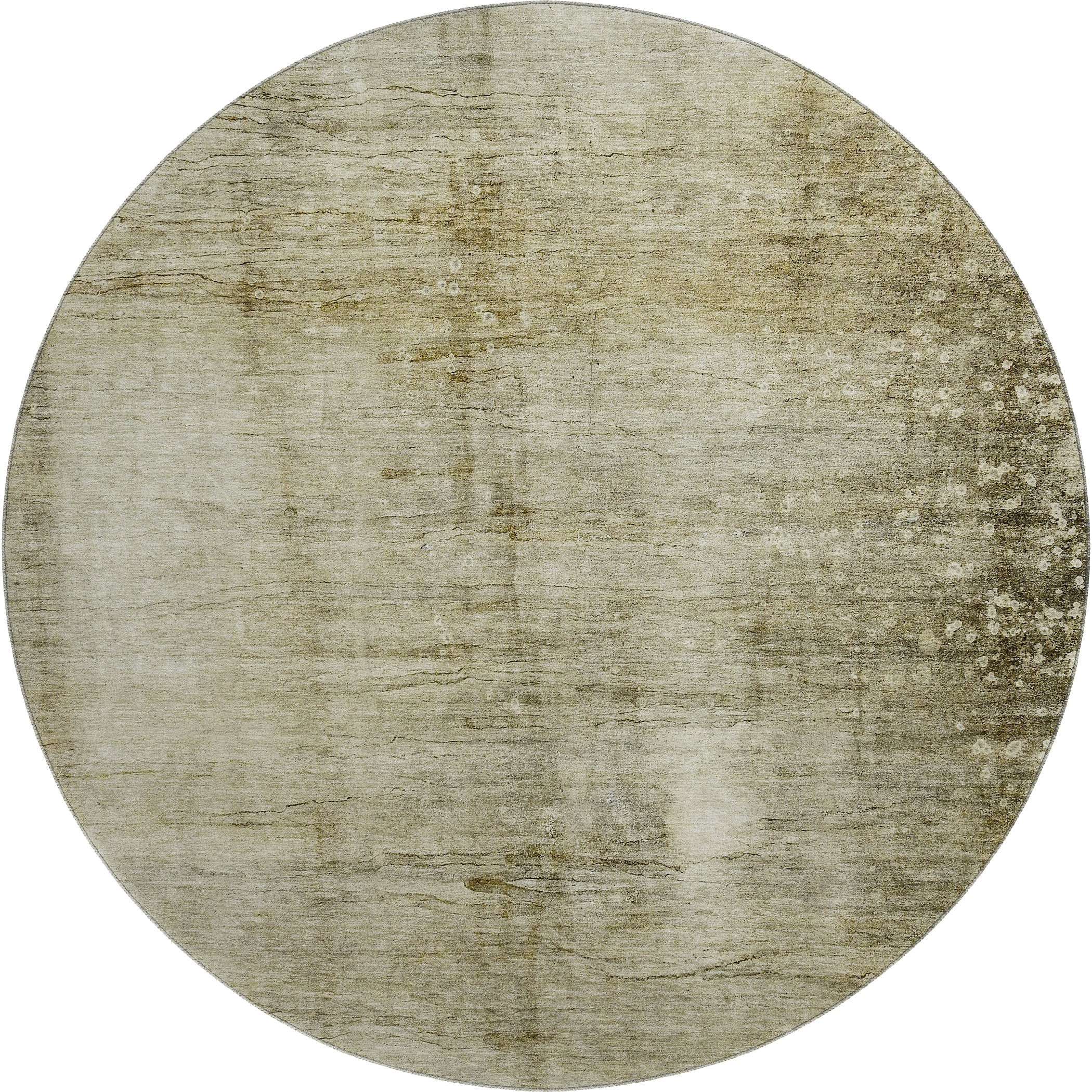 Hoi An Machine Washable Transitional Taupe Brown Rug 8' x 8' #shape_Round