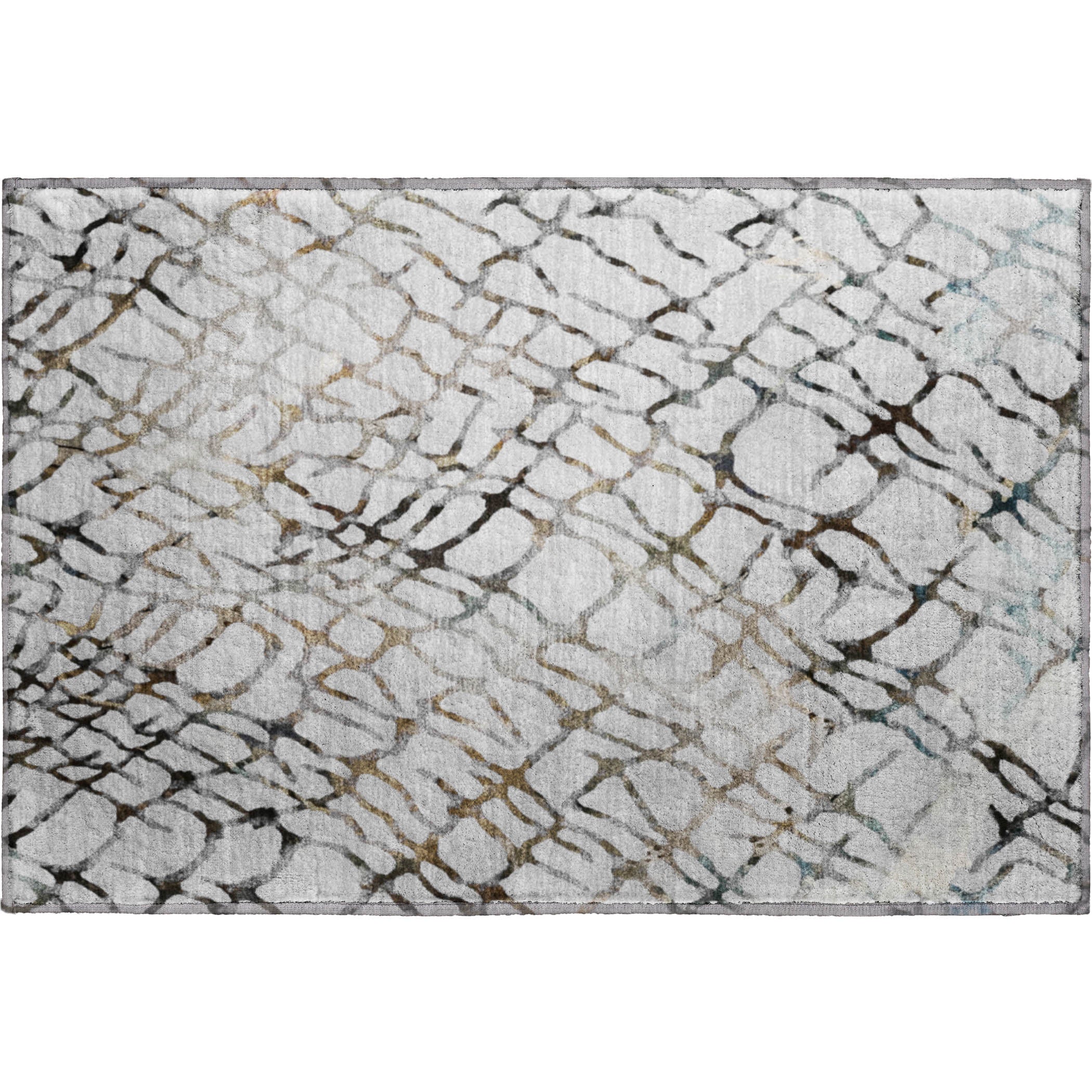 Cusco Machine Washable Transitional Silver Gray Rug 1'8" x 2'6" #shape_Rectangle