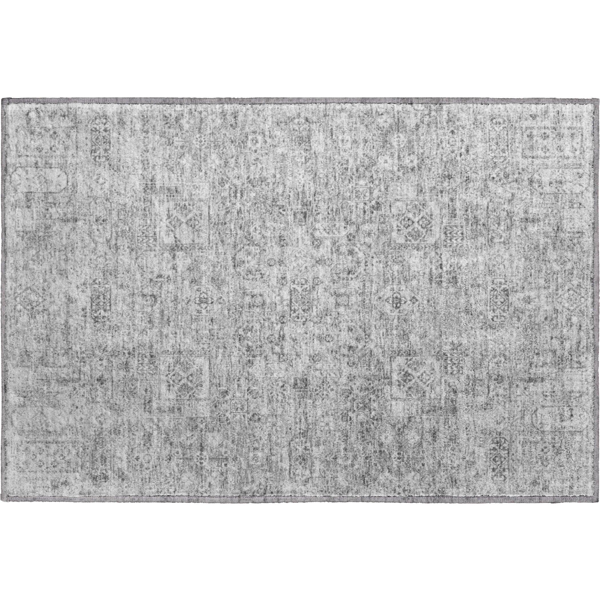 Antigua Machine Washable Transitional Gray Rug 1'8" x 2'6" #shape_Rectangle