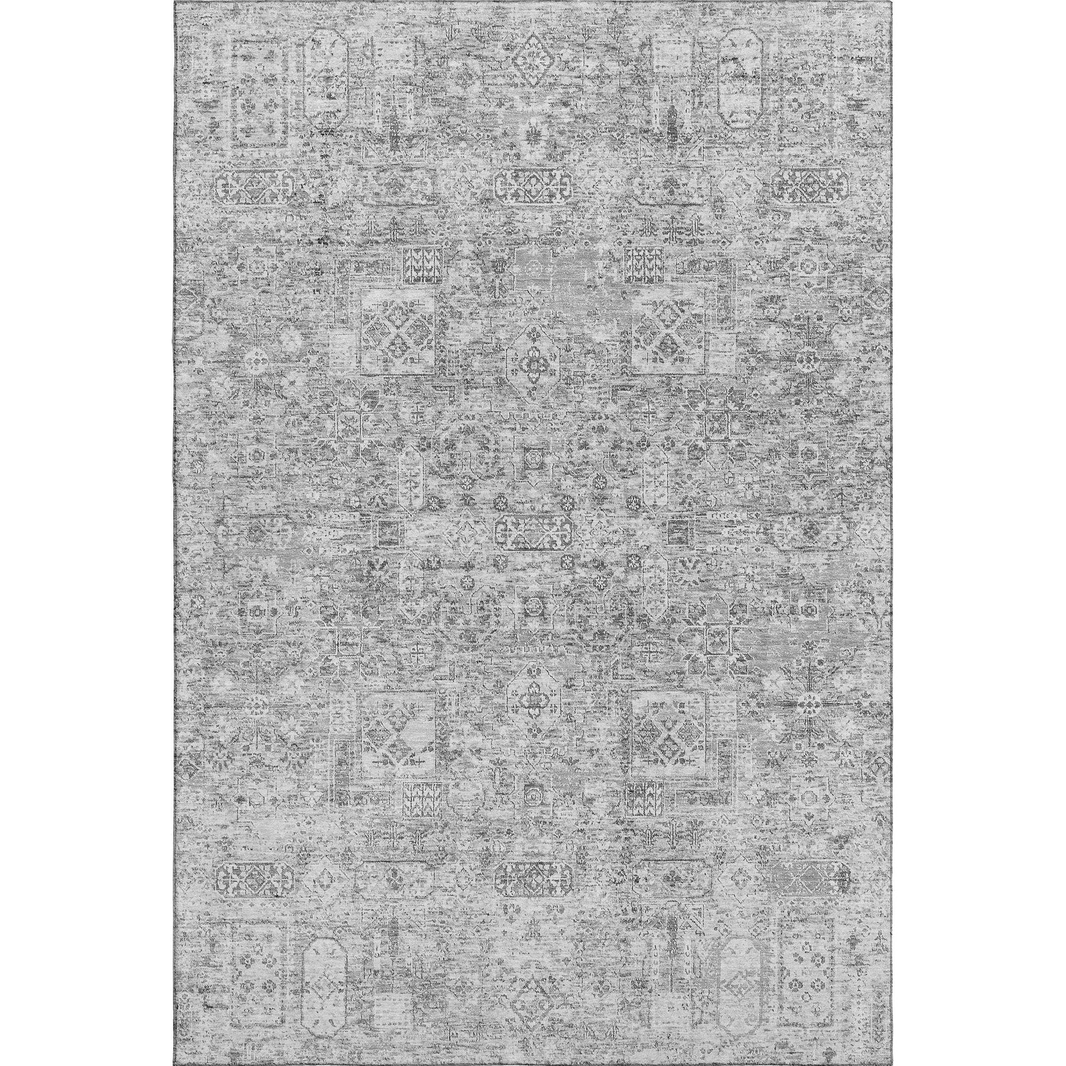 Antigua Machine Washable Transitional Gray Rug 2'6" x 3'10" #shape_Rectangle