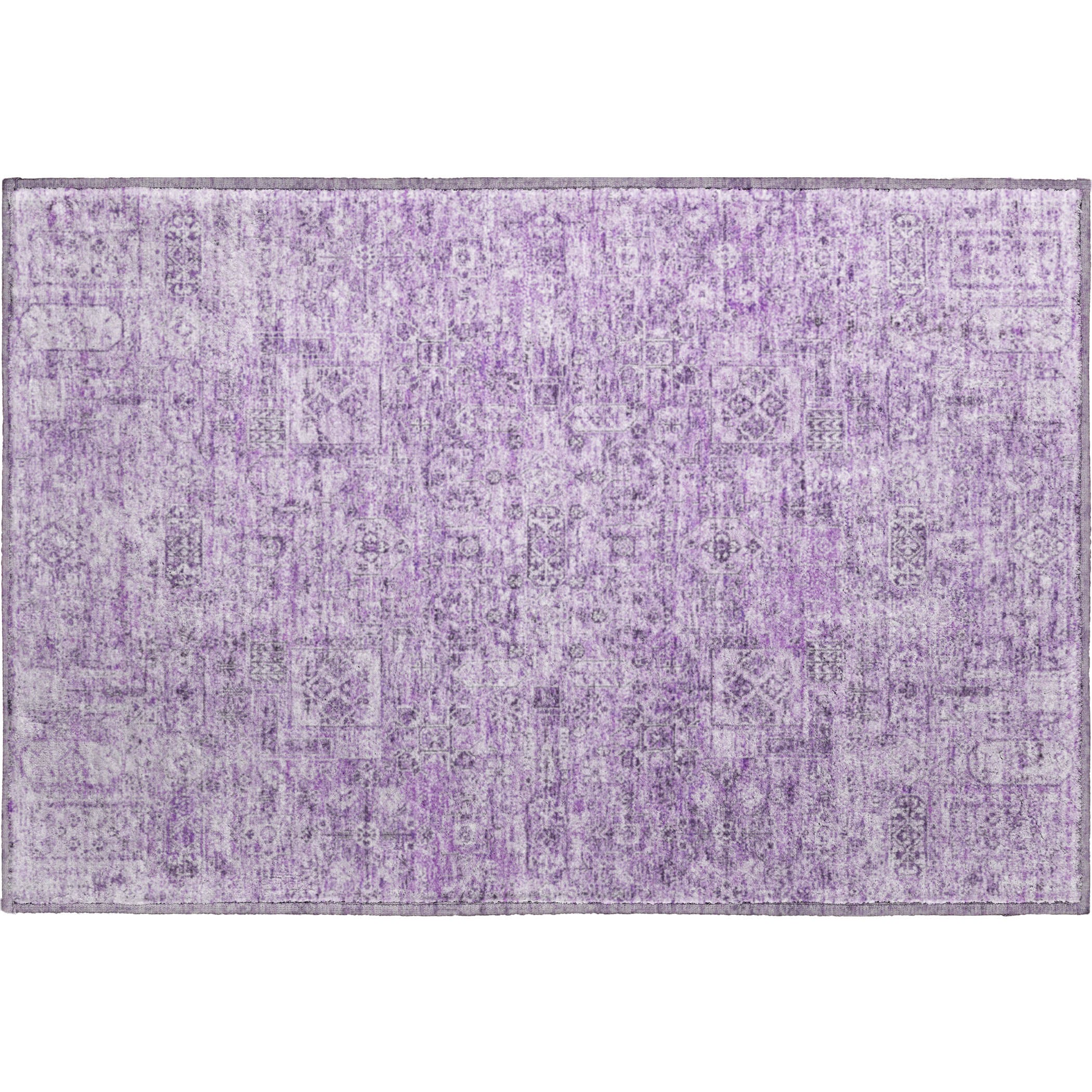 Antigua Machine Washable Transitional Lilac Purple Rug 1'8" x 2'6" #shape_Rectangle