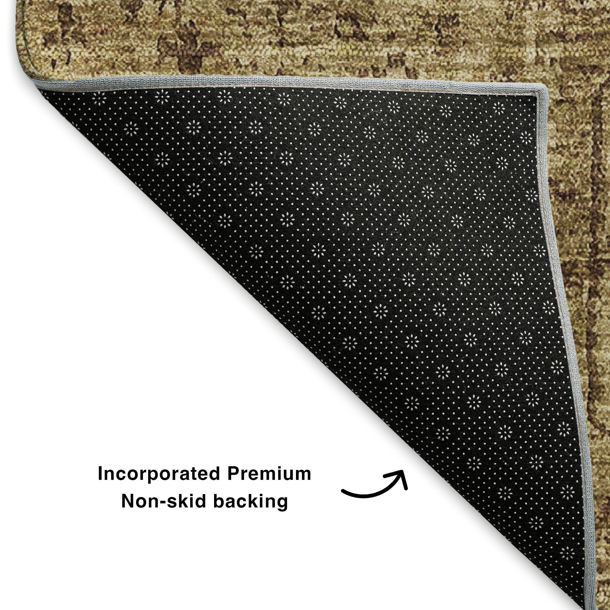 Antigua Machine Washable Transitional Mocha Brown Rug 1'8" x 2'6" #shape_Rectangle