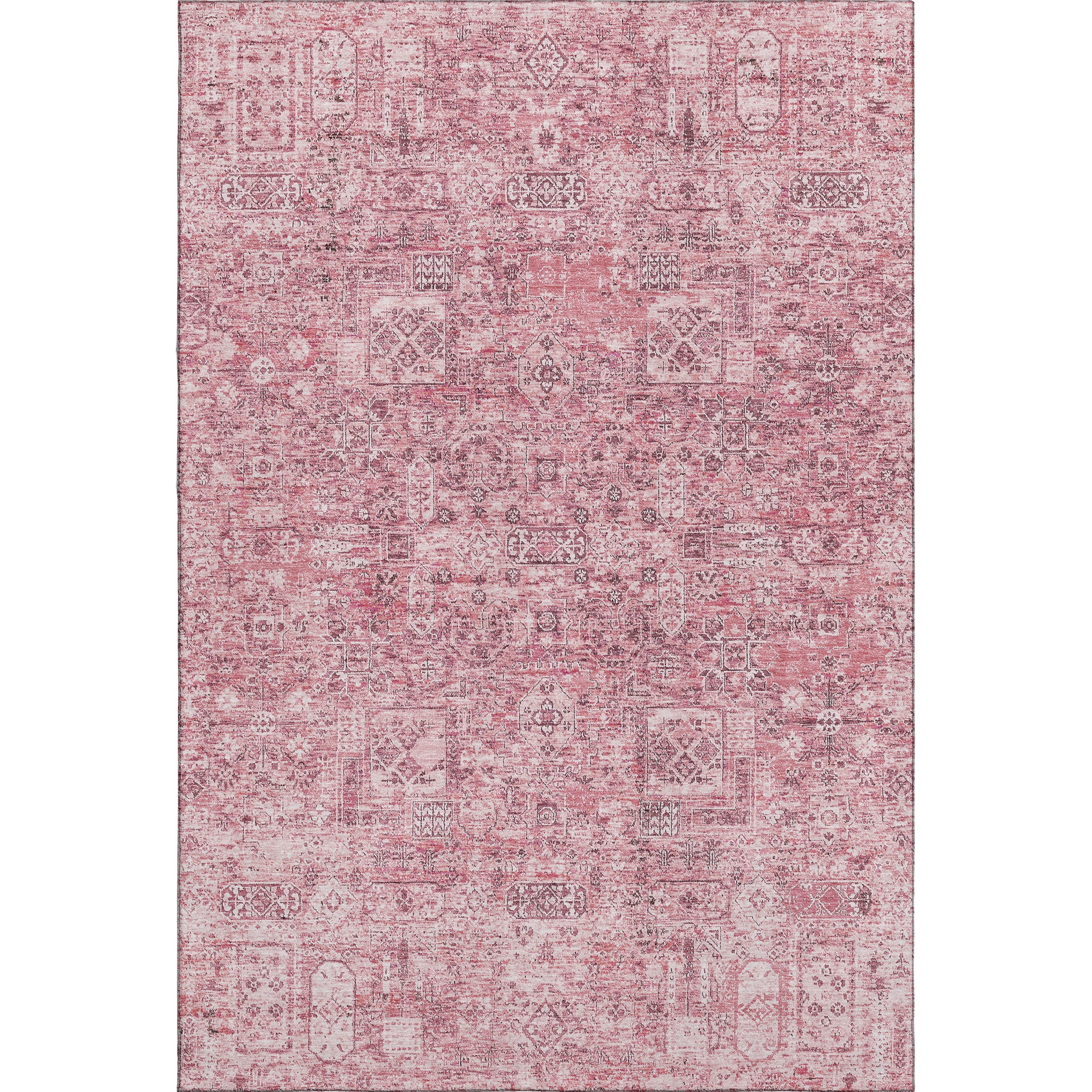Antigua Machine Washable Transitional Pink Rug 2'6" x 3'10" #shape_Rectangle