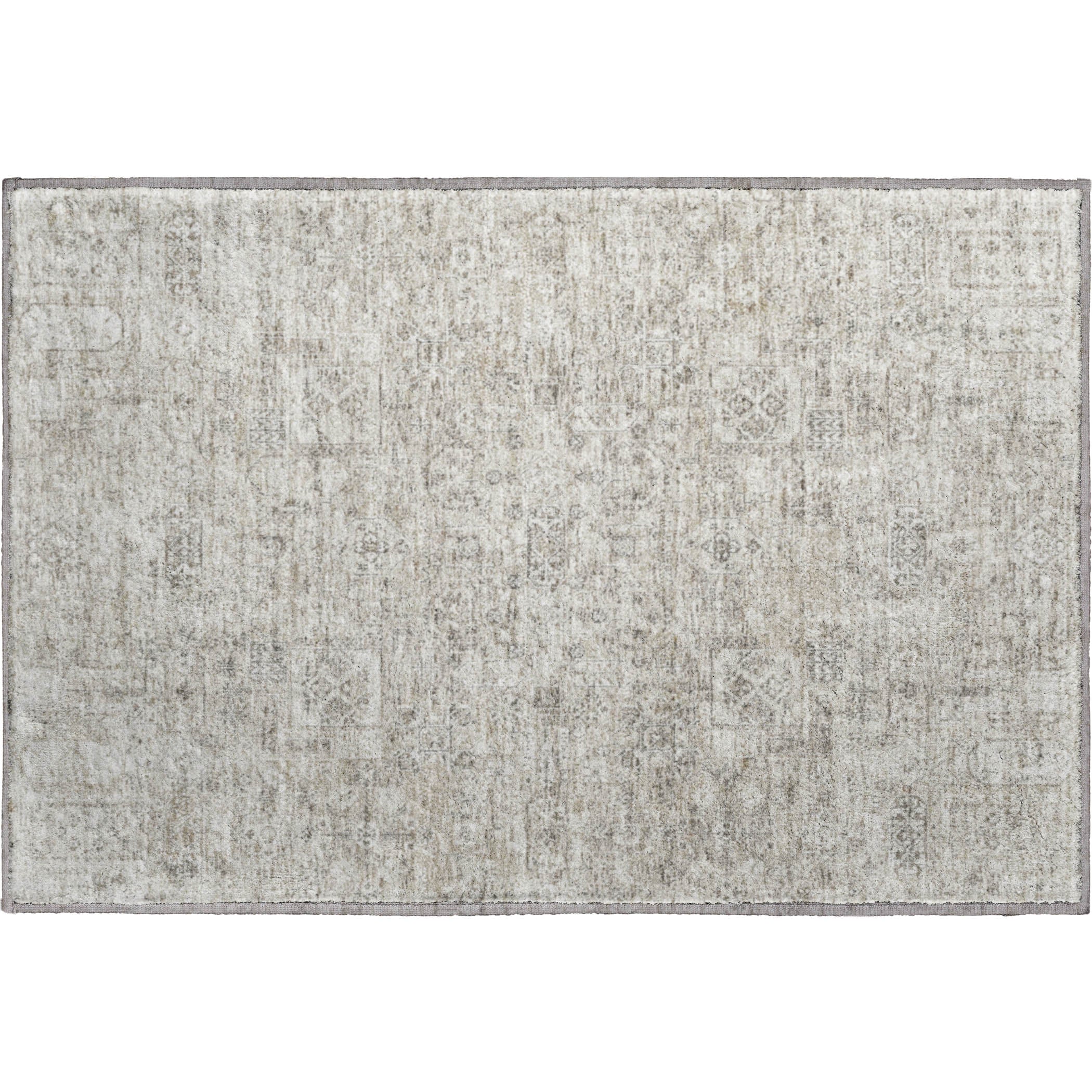 Antigua Machine Washable Transitional Taupe Brown Rug 1'8" x 2'6" #shape_Rectangle
