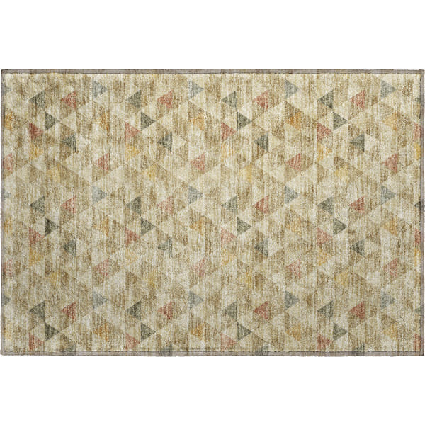 Lima Machine Washable Transitional Beige Brown Rug 1'8" x 2'6"