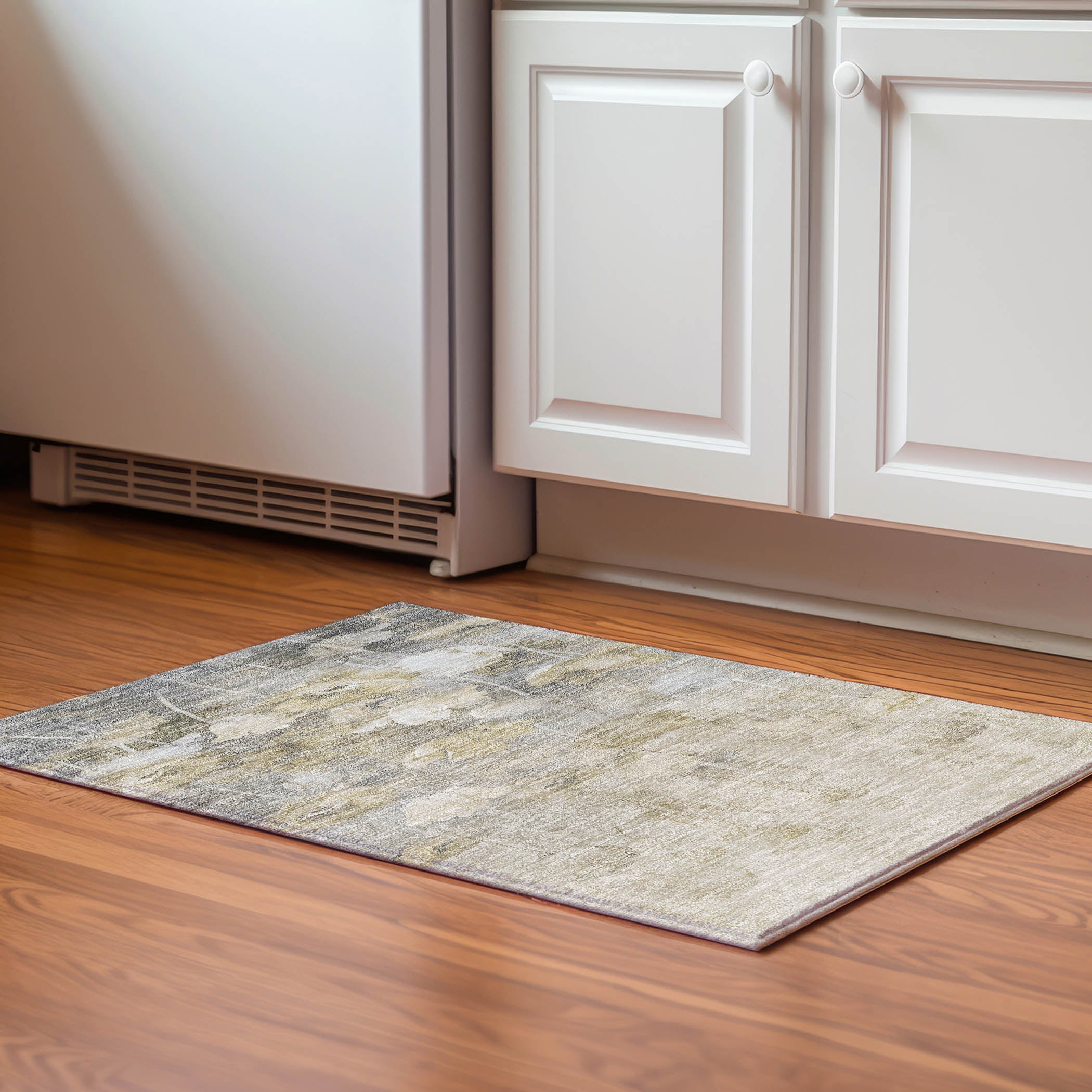 Bern Machine Washable Transitional Beige Brown Rug 1'8" x 2'6" #shape_Rectangle