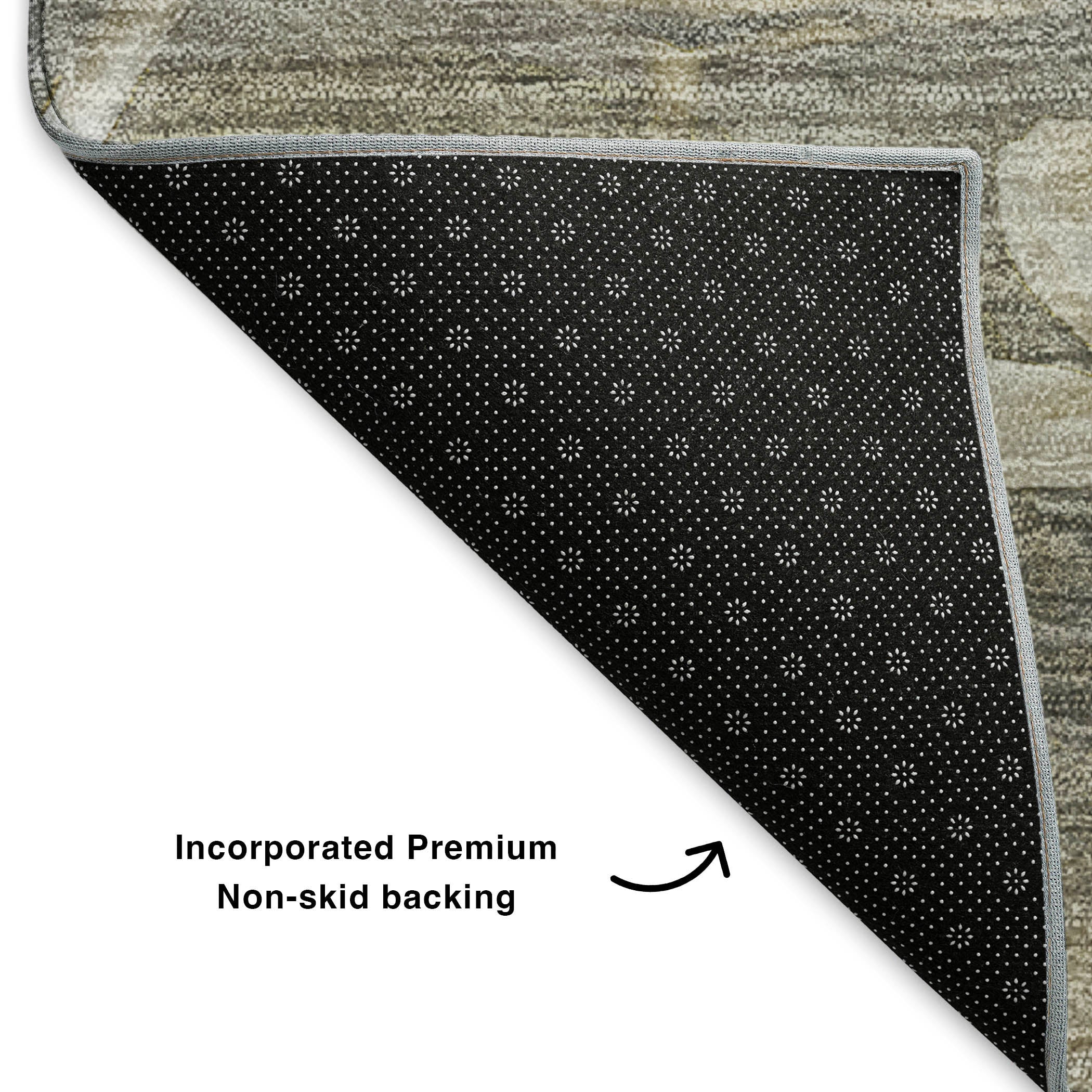 Bern Machine Washable Transitional Beige Brown Rug 1'8" x 2'6" #shape_Rectangle