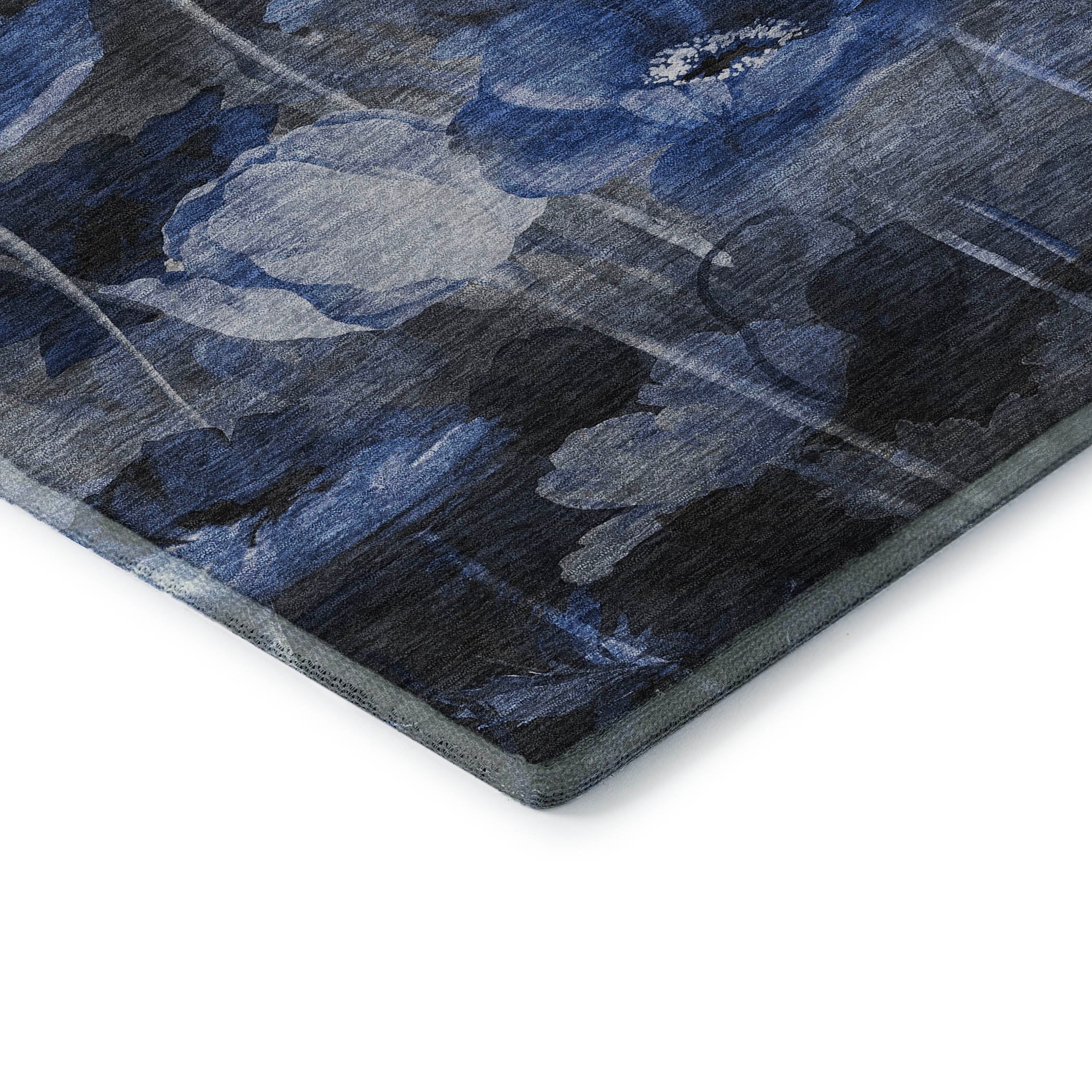 Bern Machine Washable Transitional Blue Rug 1'8" x 2'6" #shape_Rectangle