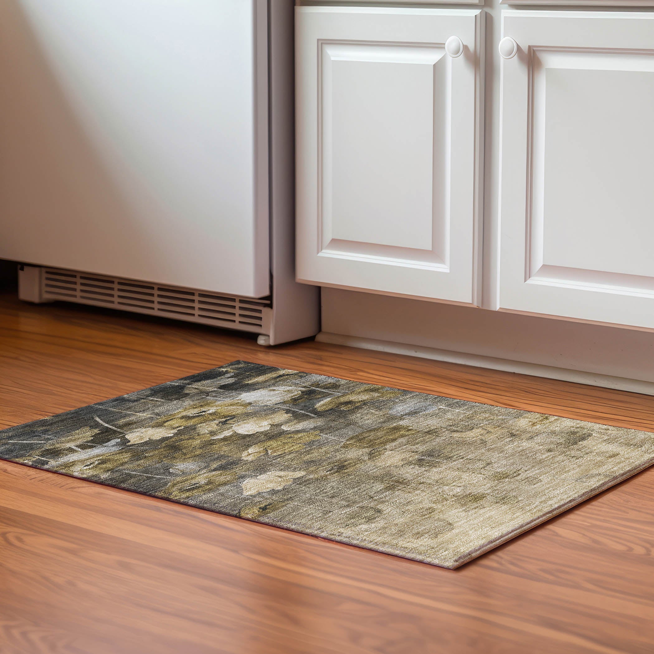 Bern Machine Washable Transitional Taupe Brown Rug 1'8" x 2'6" #shape_Rectangle
