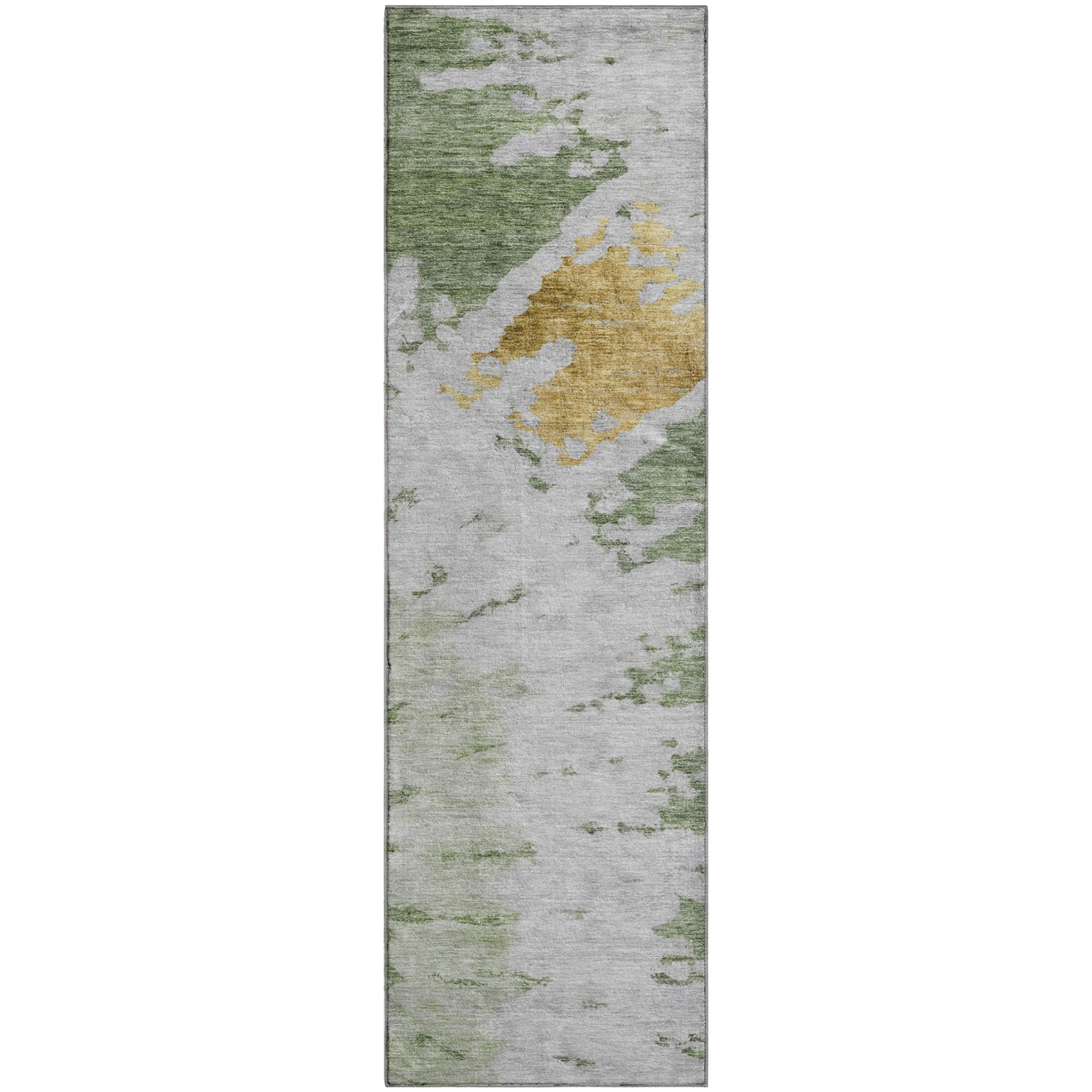 Lucerne Machine Washable Transitional Aloe Green Rug 2'3" x 7'6" #shape_Runner