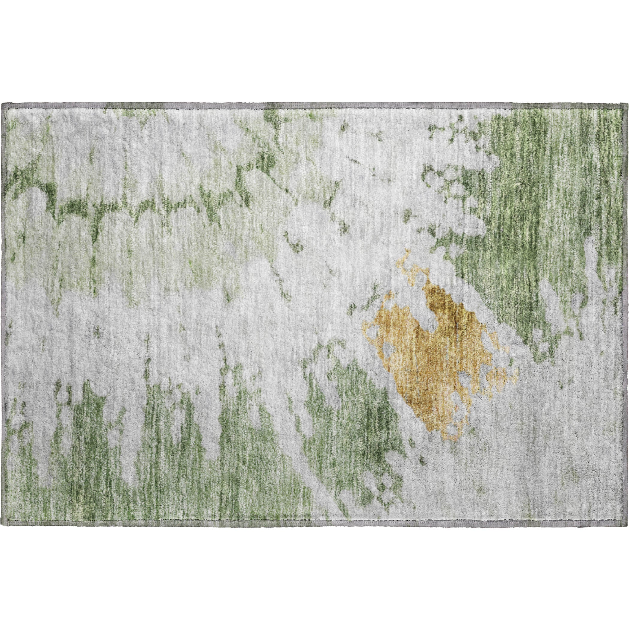 Lucerne Machine Washable Transitional Aloe Green Rug 1'8" x 2'6" #shape_Rectangle