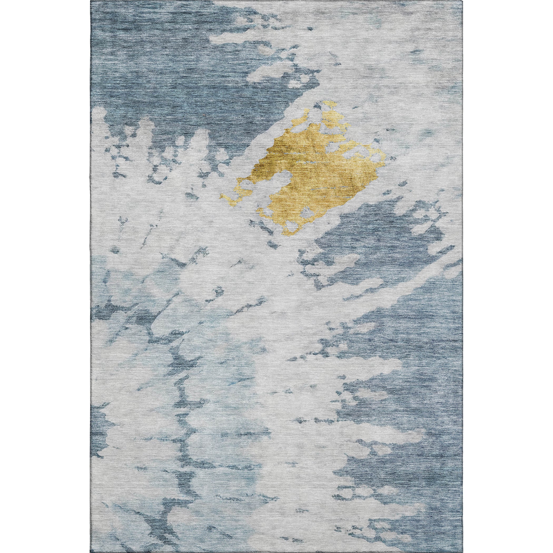 Lucerne Machine Washable Transitional Blue Rug 2'6" x 3'10" #shape_Rectangle
