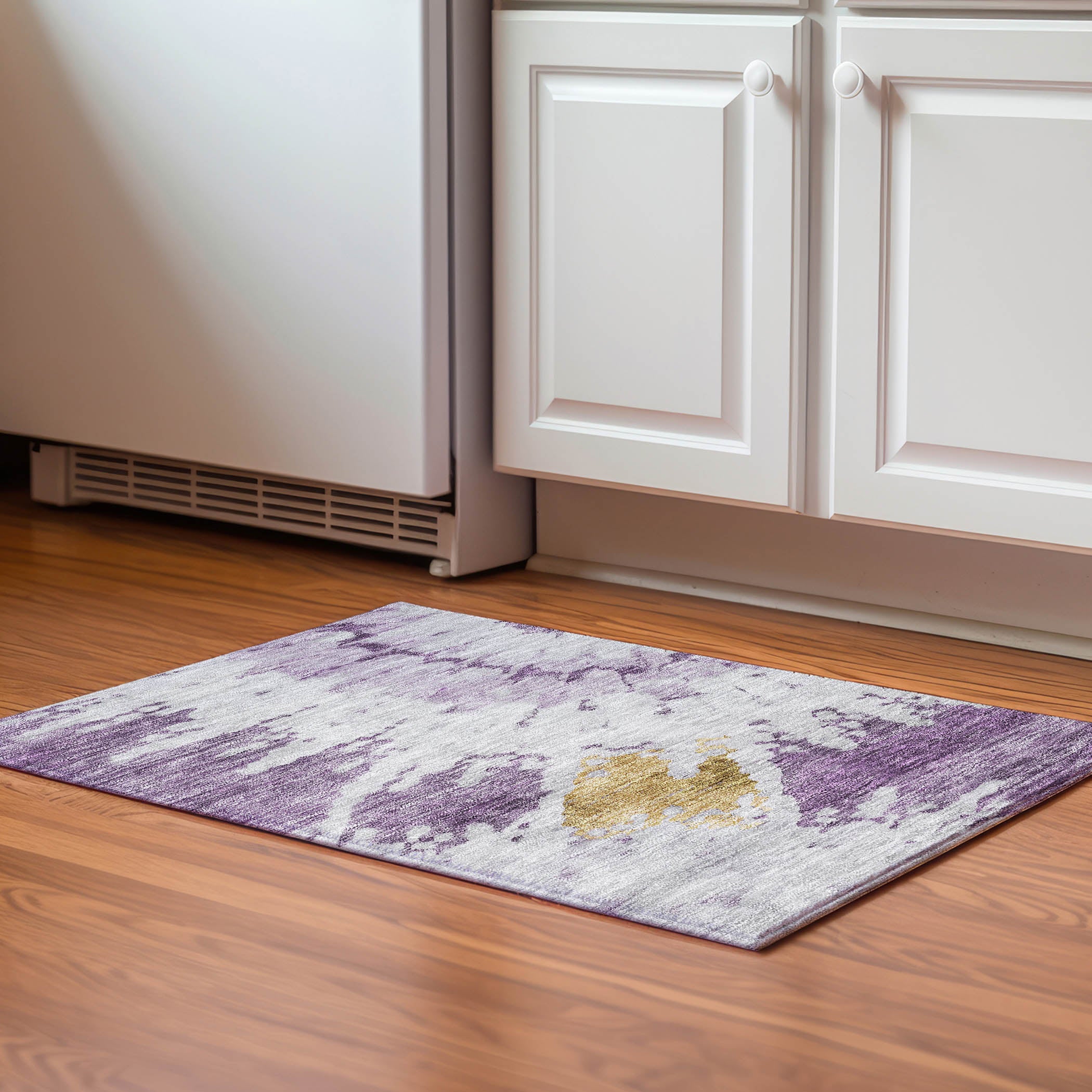 Lucerne Machine Washable Transitional Purple Rug 1'8" x 2'6" #shape_Rectangle