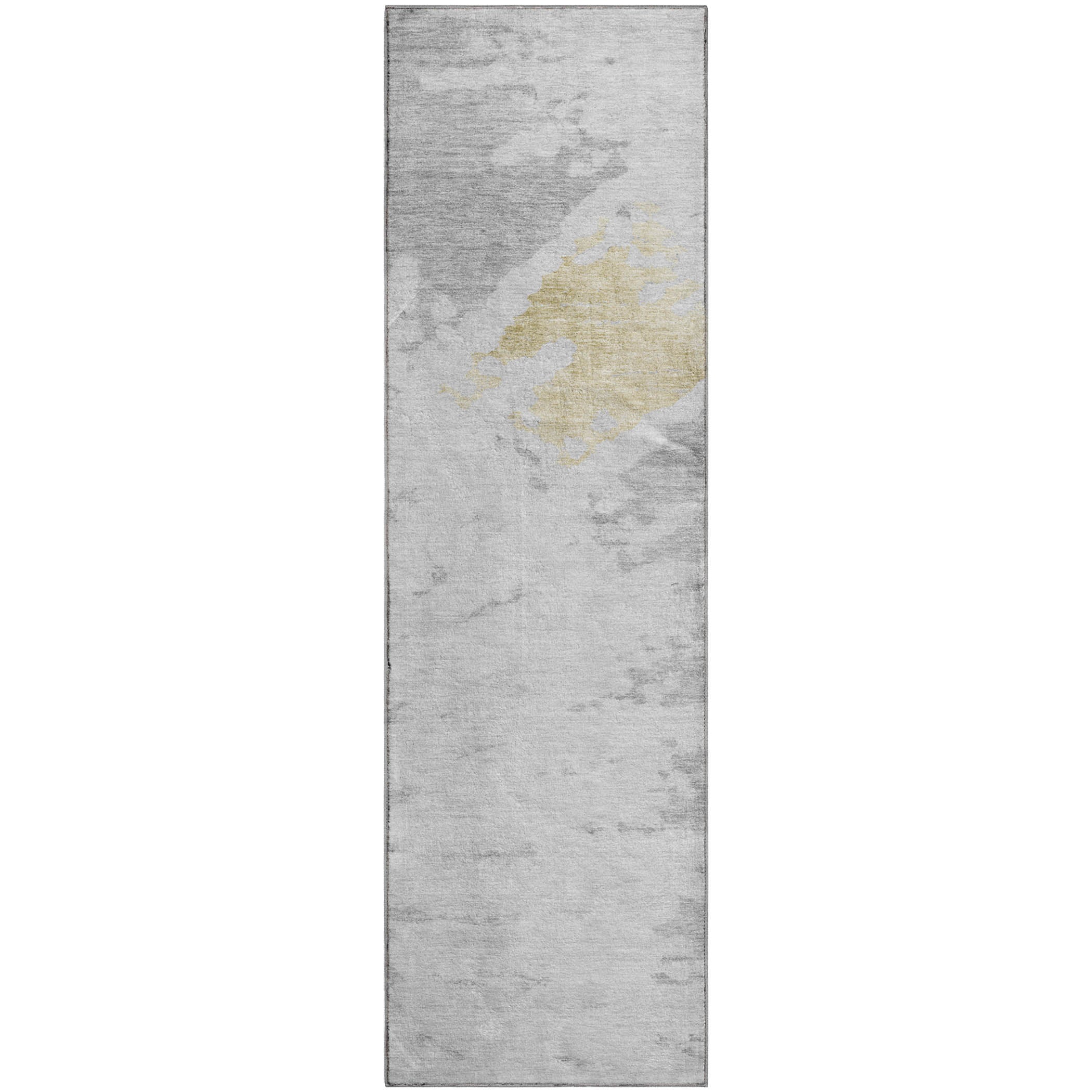 Lucerne Machine Washable Transitional Silver Gray Rug 2'3" x 7'6" #shape_Runner