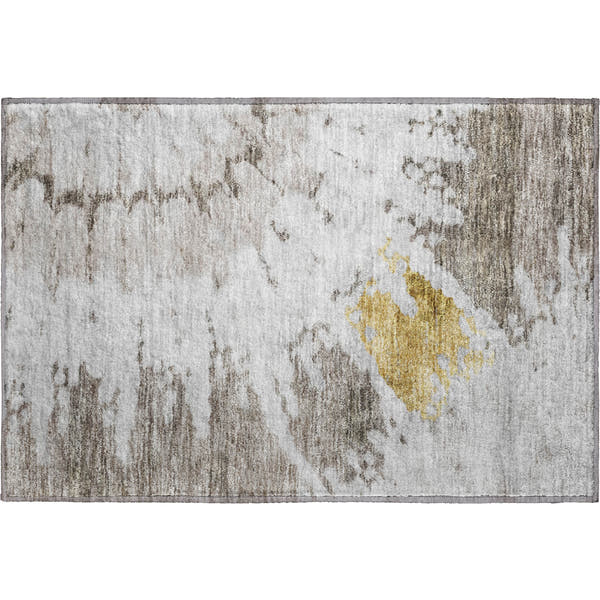 Lucerne Machine Washable Transitional Taupe Brown Rug 1'8" x 2'6"