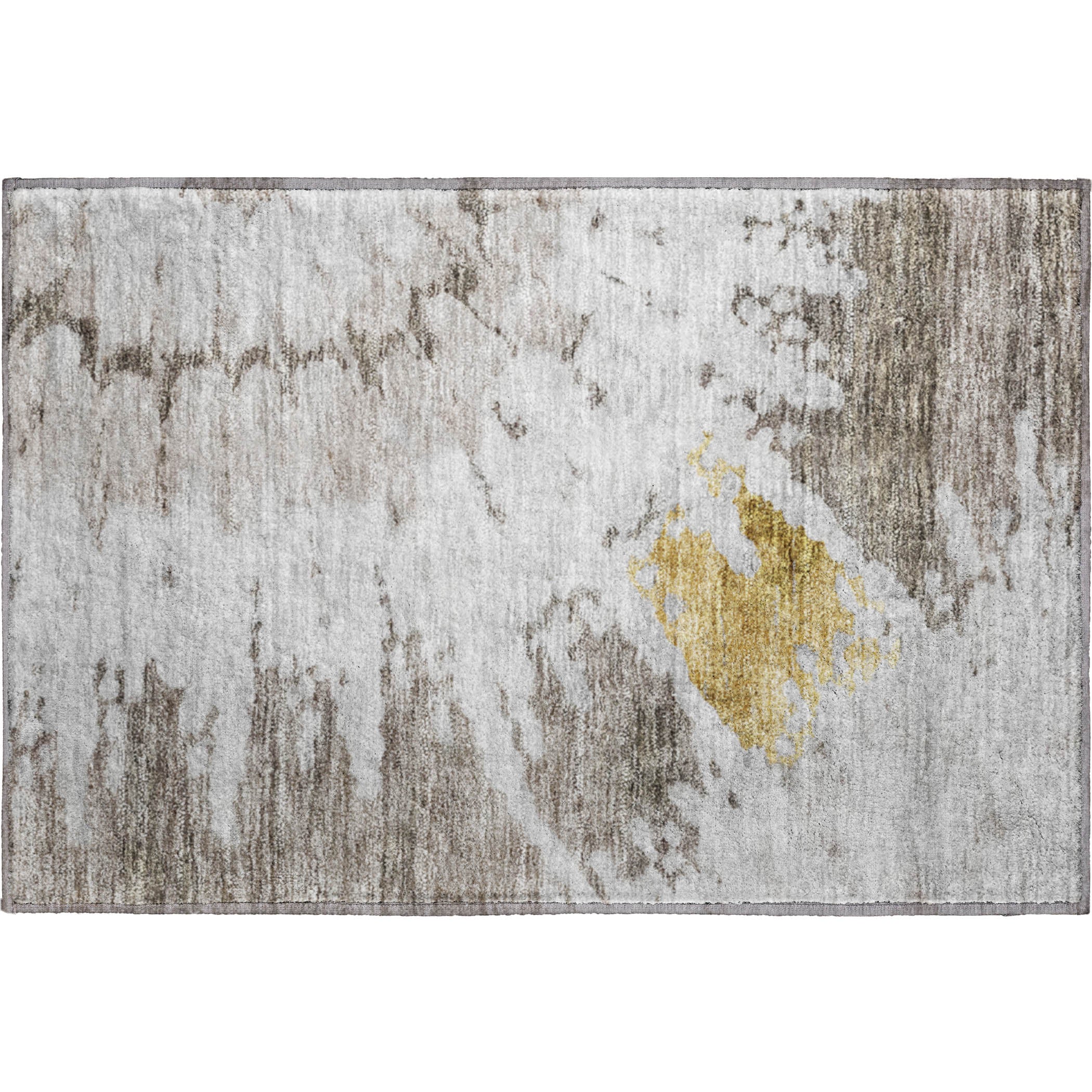 Lucerne Machine Washable Transitional Taupe Brown Rug 1'8" x 2'6" #shape_Rectangle