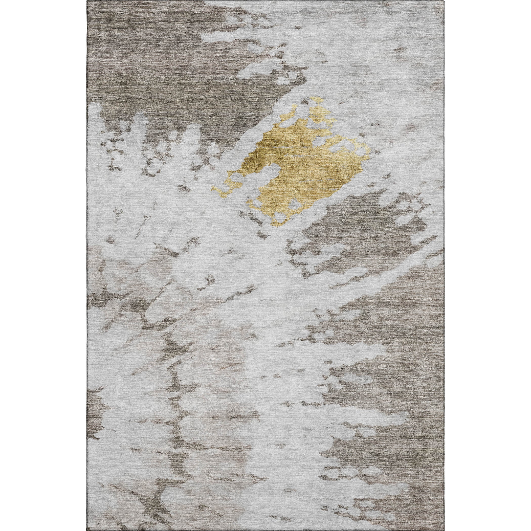 Lucerne Machine Washable Transitional Taupe Brown Rug 2'6" x 3'10" #shape_Rectangle