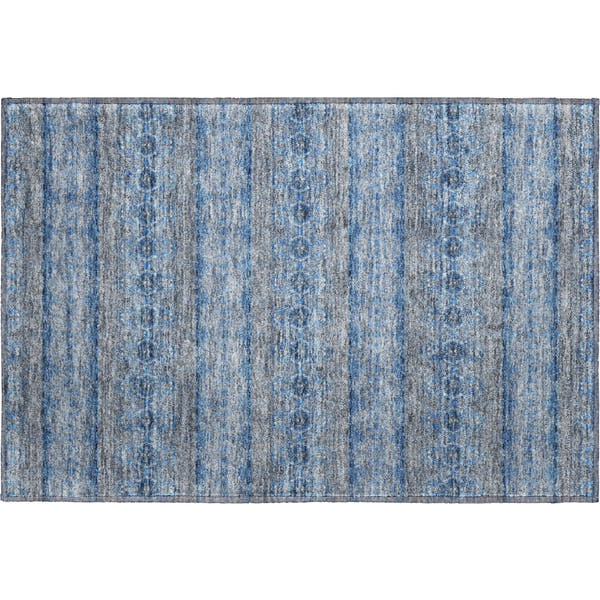 Marrakech Machine Washable Transitional Navy Blue Rug 1'8" x 2'6"
