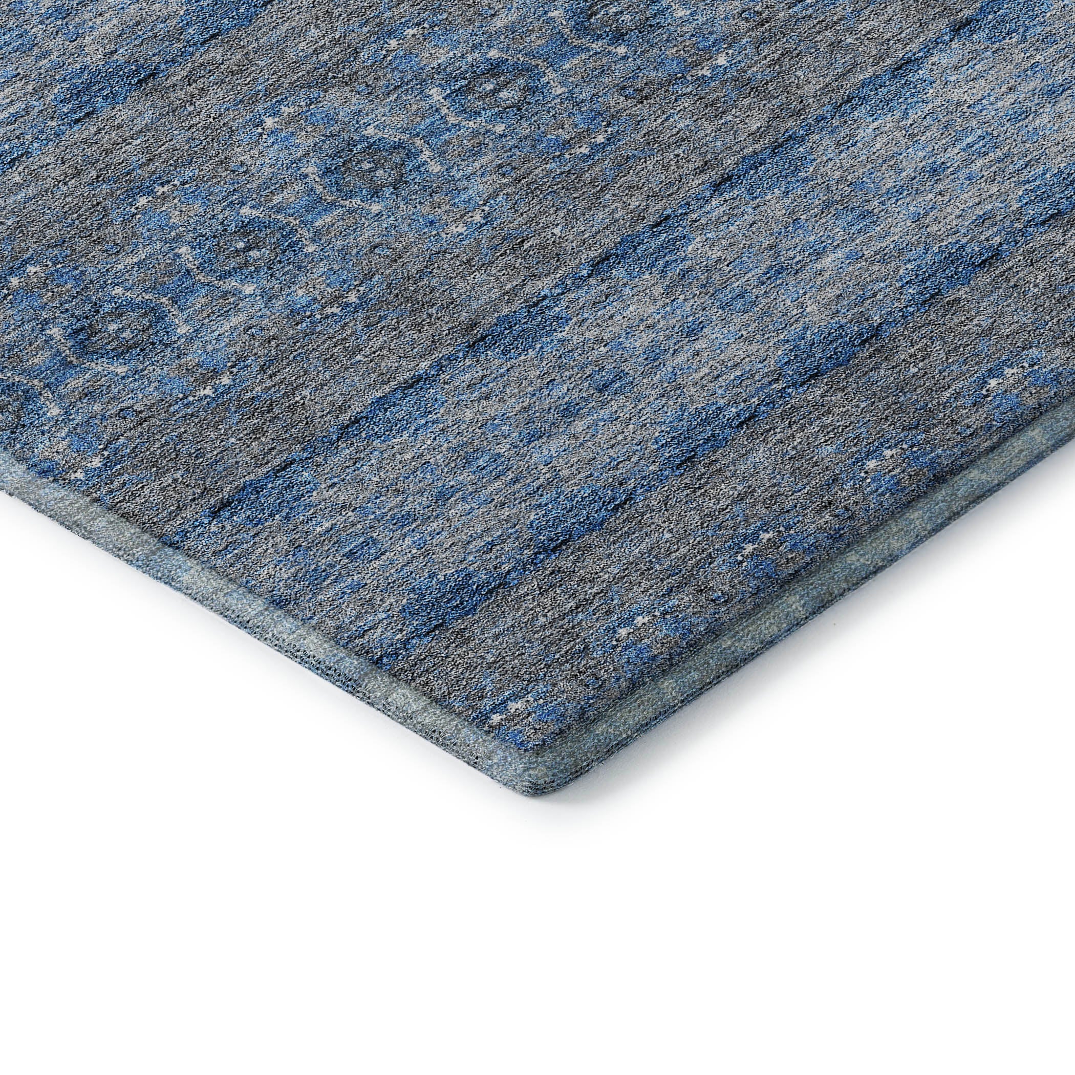 Marrakech Machine Washable Transitional Navy Blue Rug 1'8" x 2'6" #shape_Rectangle