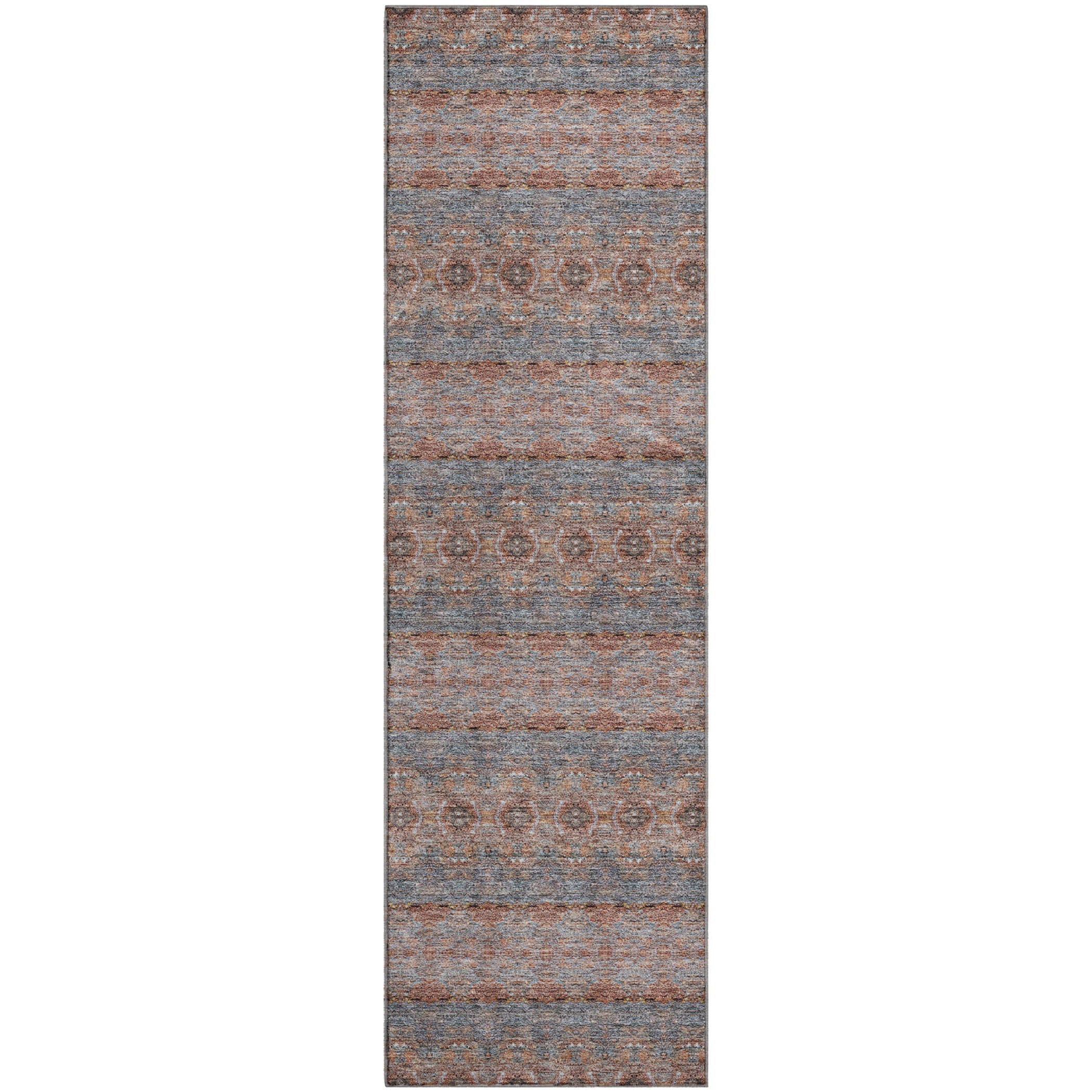 Marrakech Machine Washable Transitional Paprika Orange Rug 2'3" x 7'6" #shape_Runner