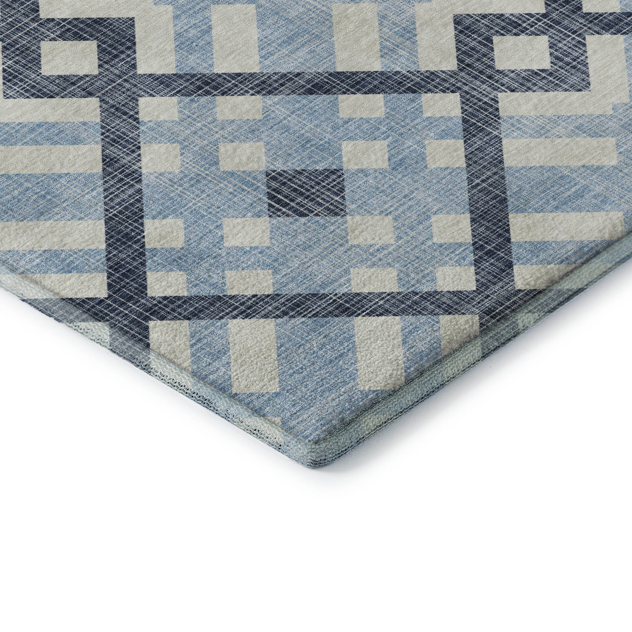 Kathmandu Machine Washable Transitional Sky Blue Rug 1'8" x 2'6" #shape_Rectangle