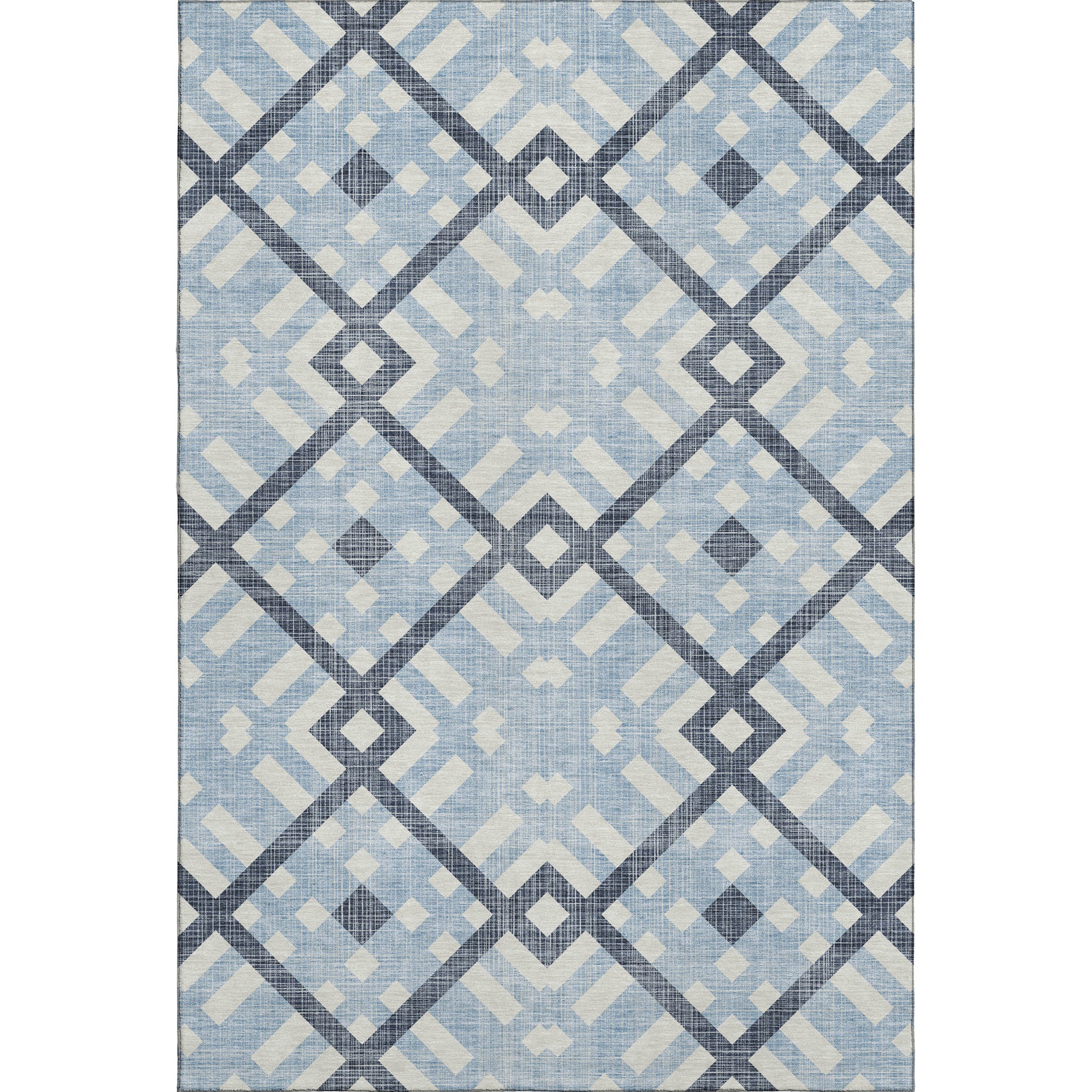 Kathmandu Machine Washable Transitional Sky Blue Rug 2'6" x 3'10" #shape_Rectangle