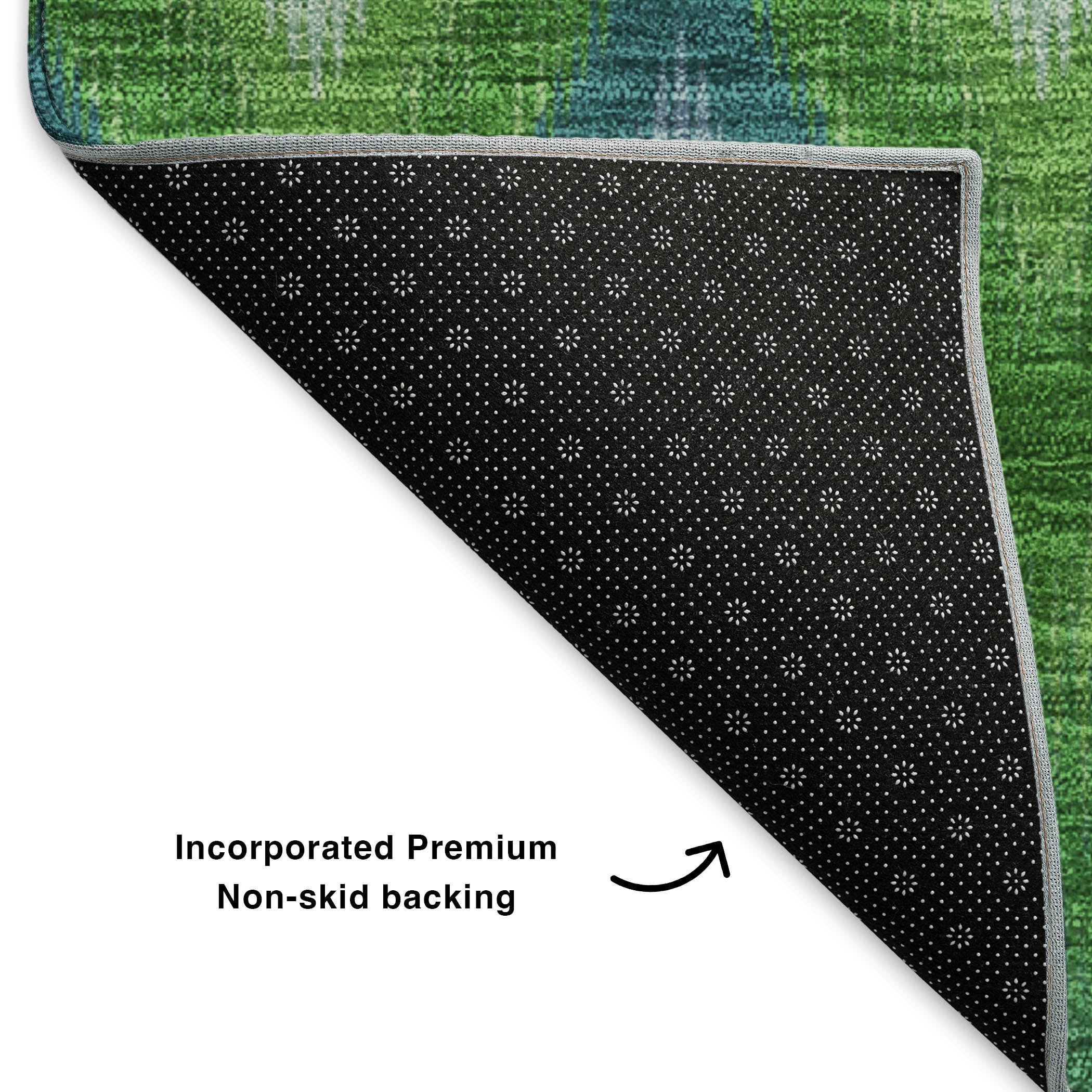 Bogota Machine Washable Transitional Green Rug 1'8" x 2'6" #shape_Rectangle