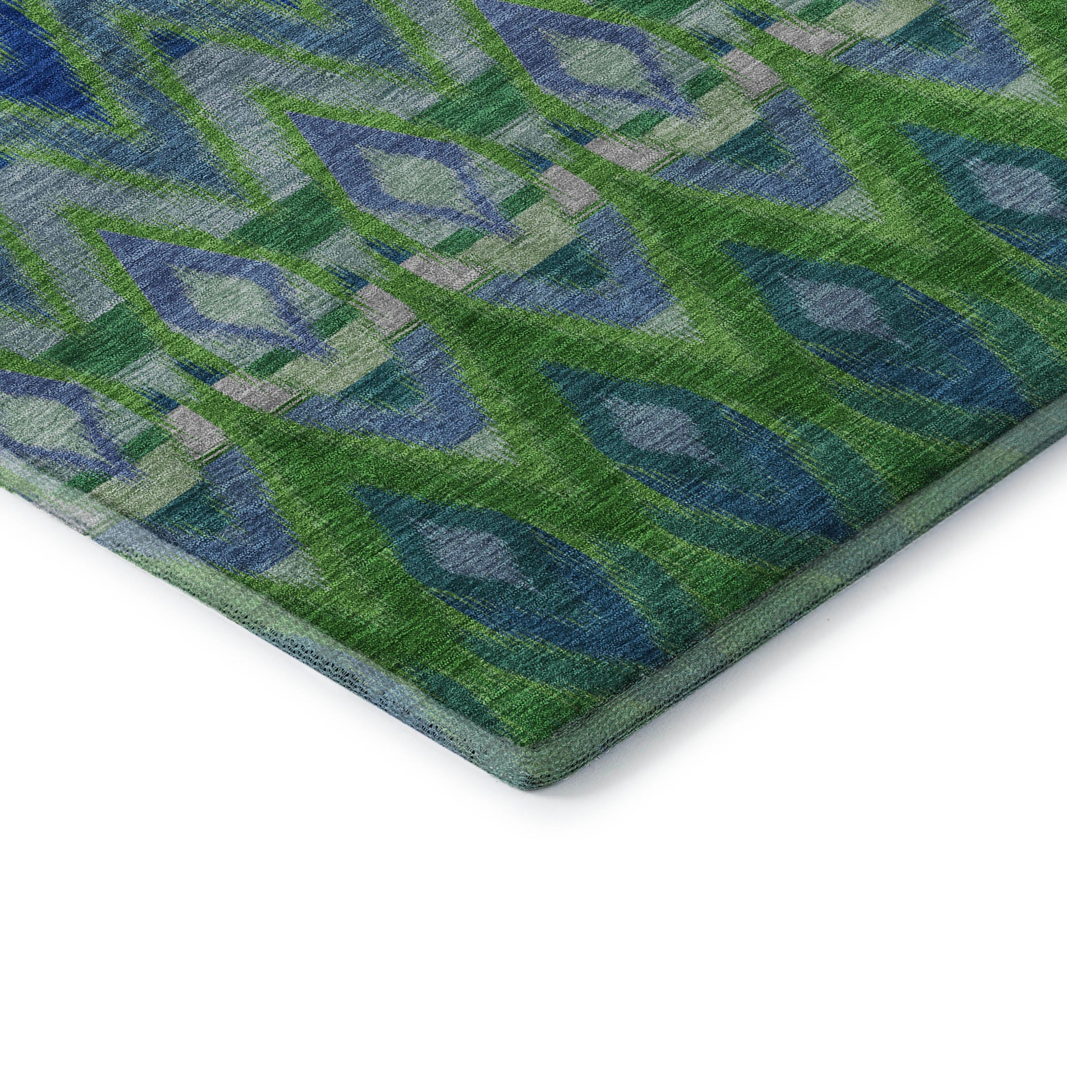 Bogota Machine Washable Transitional Green Rug 1'8" x 2'6" #shape_Rectangle