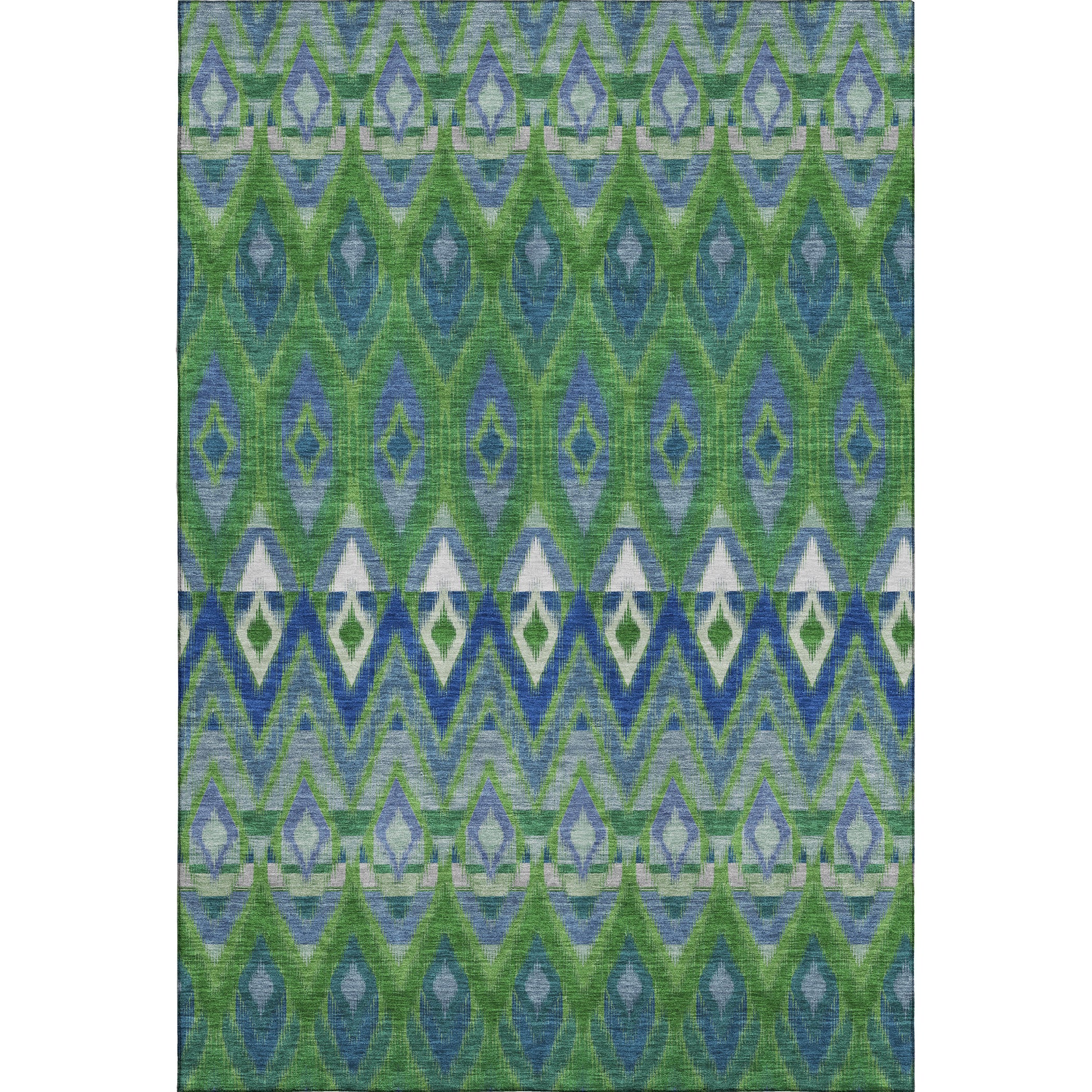 Bogota Machine Washable Transitional Green Rug 2'6" x 3'10" #shape_Rectangle