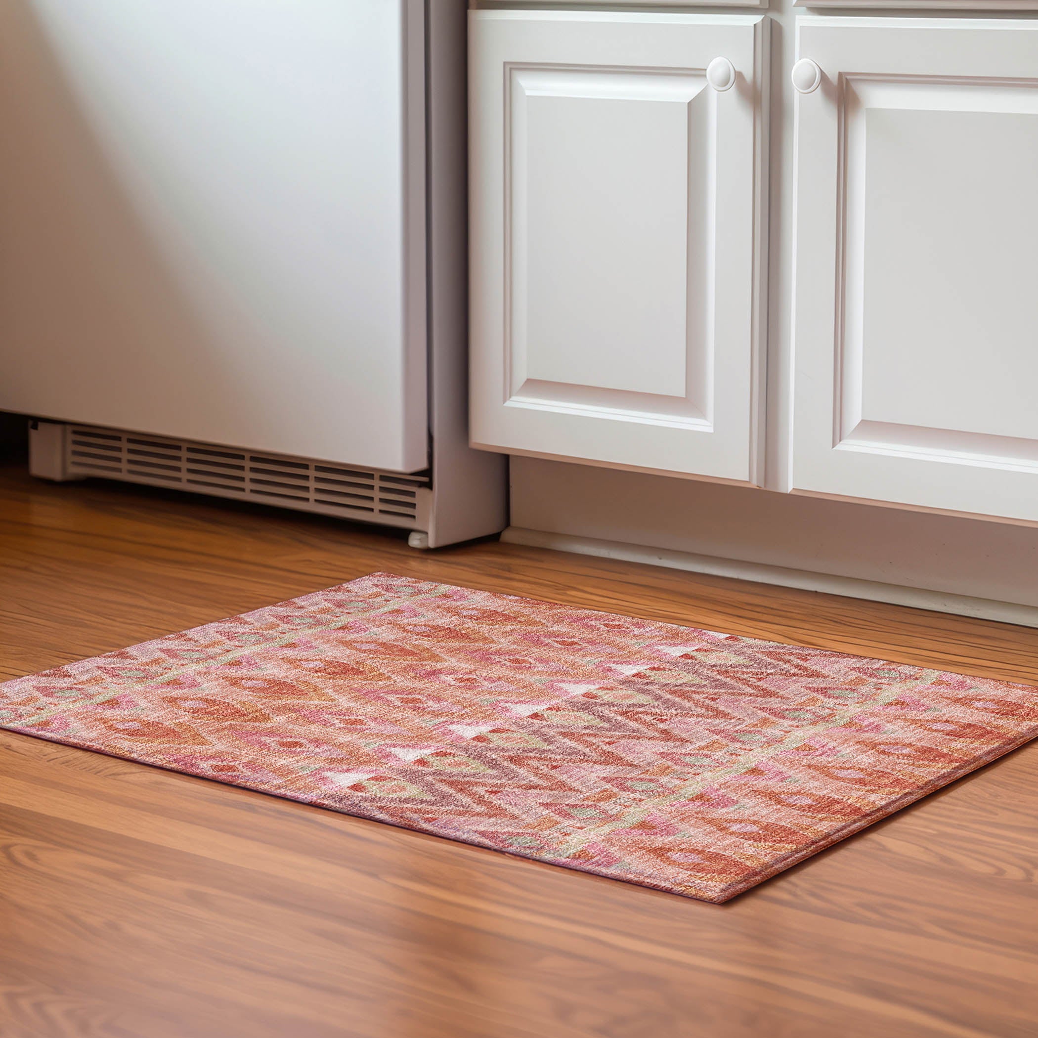 Bogota Machine Washable Transitional Pink Rug 1'8" x 2'6" #shape_Rectangle
