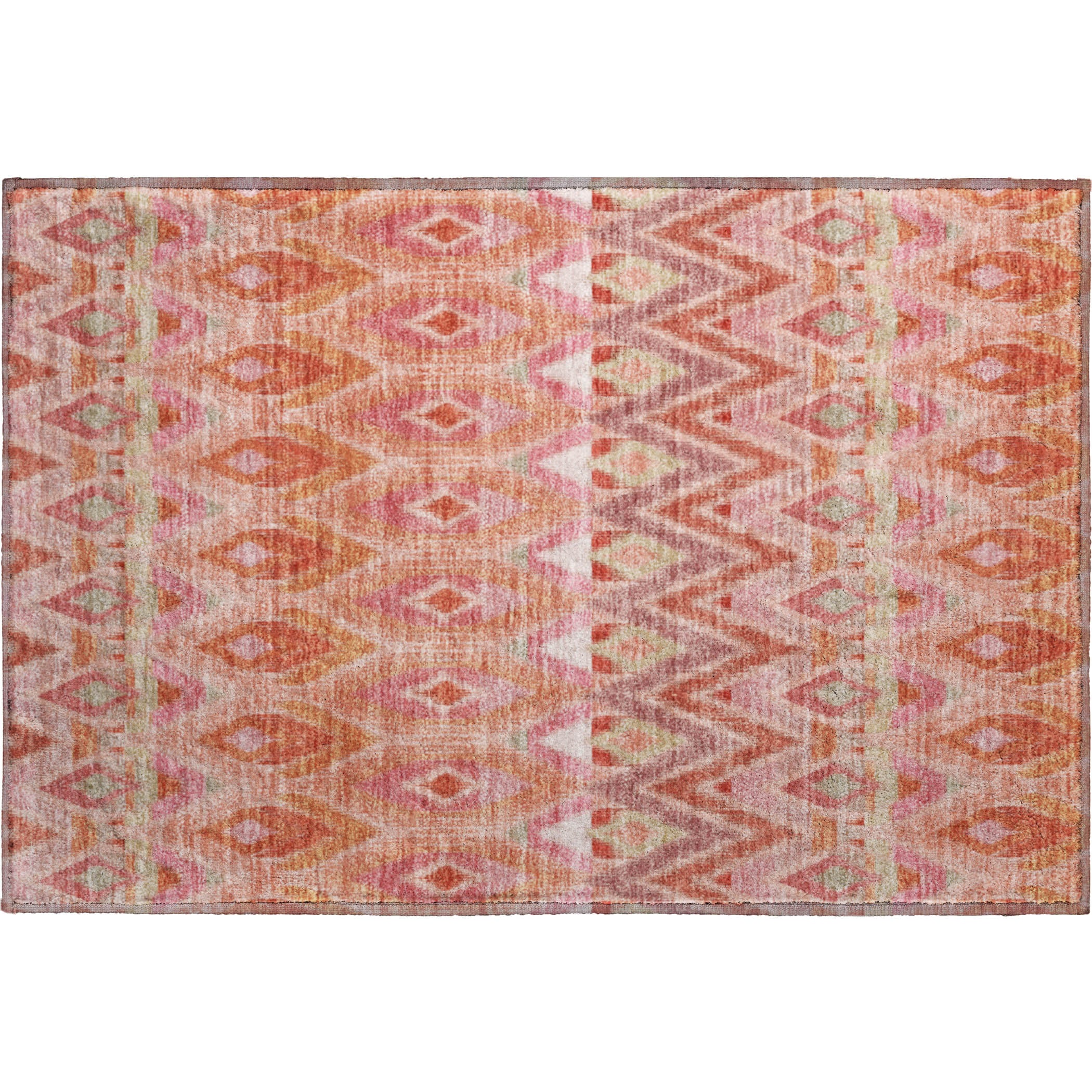 Bogota Machine Washable Transitional Pink Rug 1'8" x 2'6" #shape_Rectangle