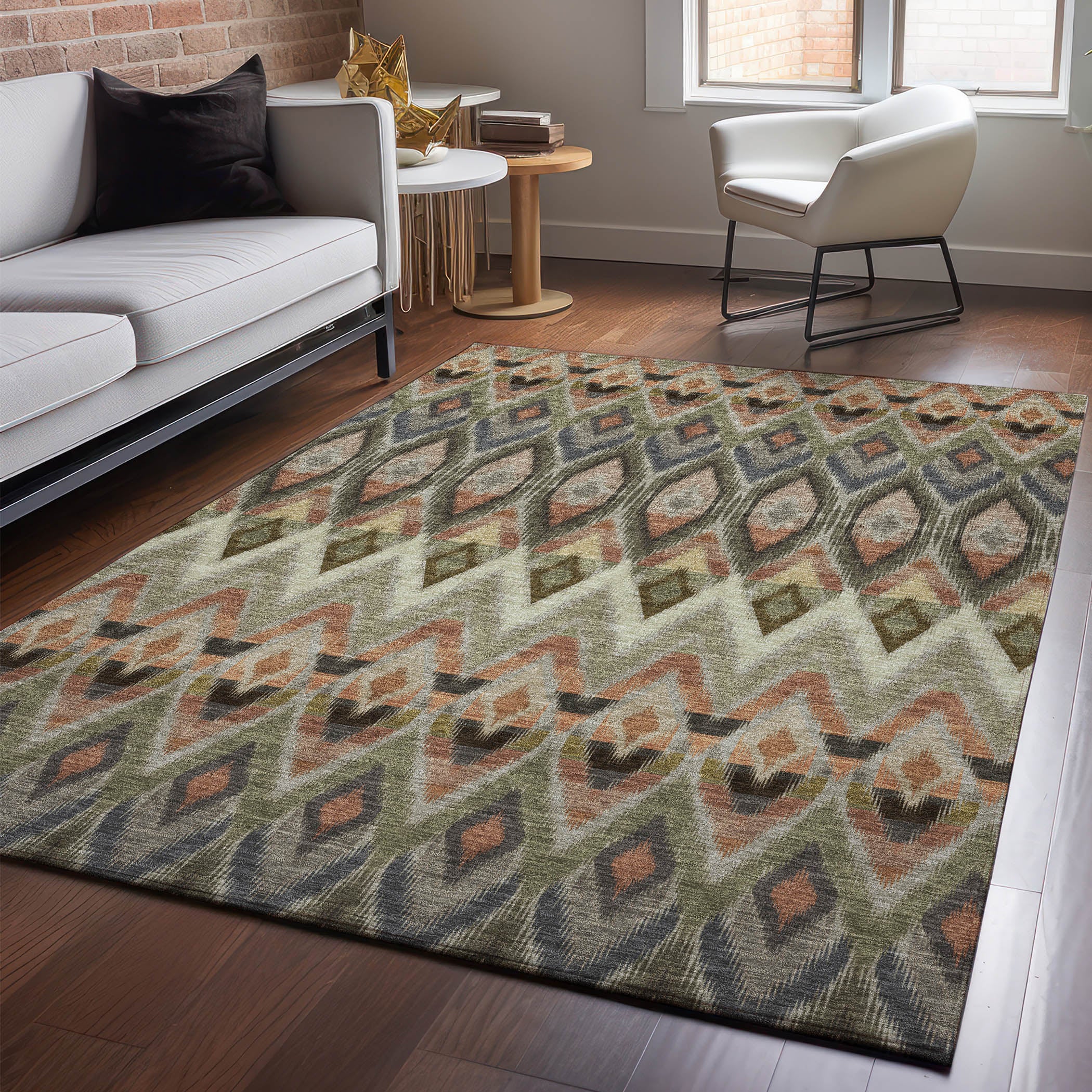 Bogota Machine Washable Transitional Taupe Brown Rug 2'6" x 3'10" #shape_Rectangle