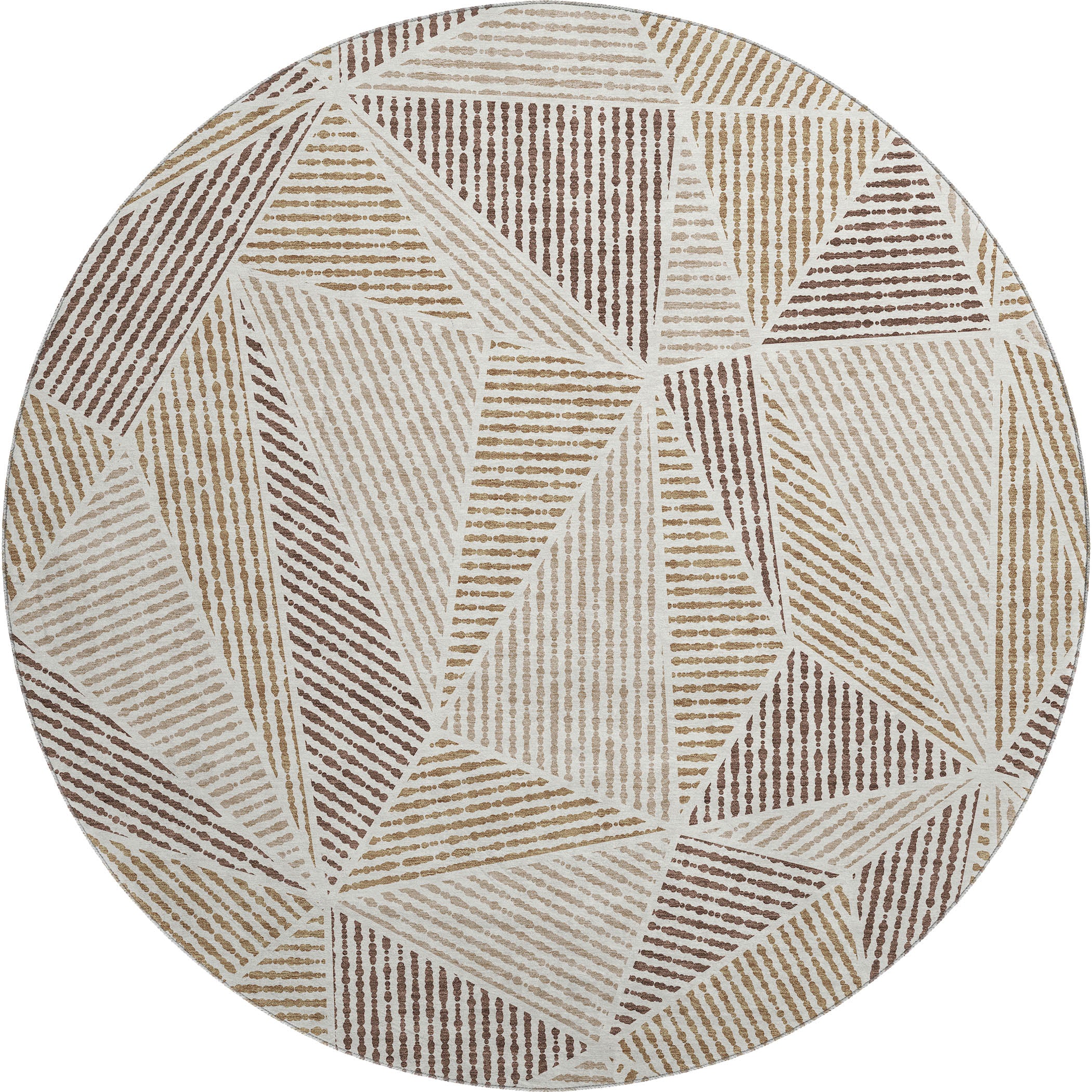 Valletta Machine Washable Transitional Brown Rug 8' x 8' #shape_Round
