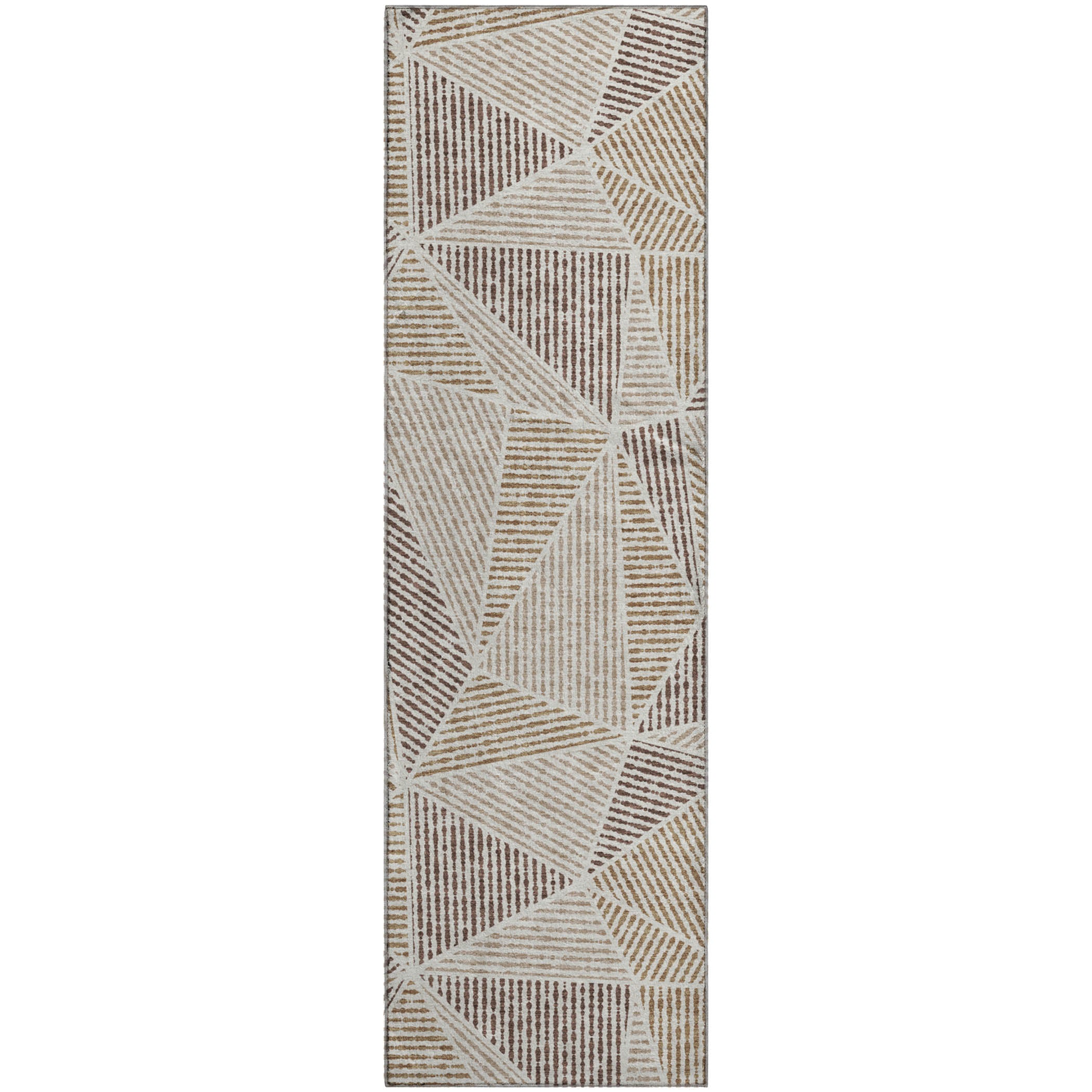 Valletta Machine Washable Transitional Brown Rug 2'3" x 7'6" #shape_Runner