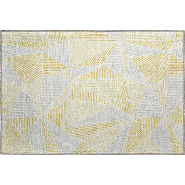 Valletta Machine Washable Transitional Gold Rug 1'8" x 2'6"
