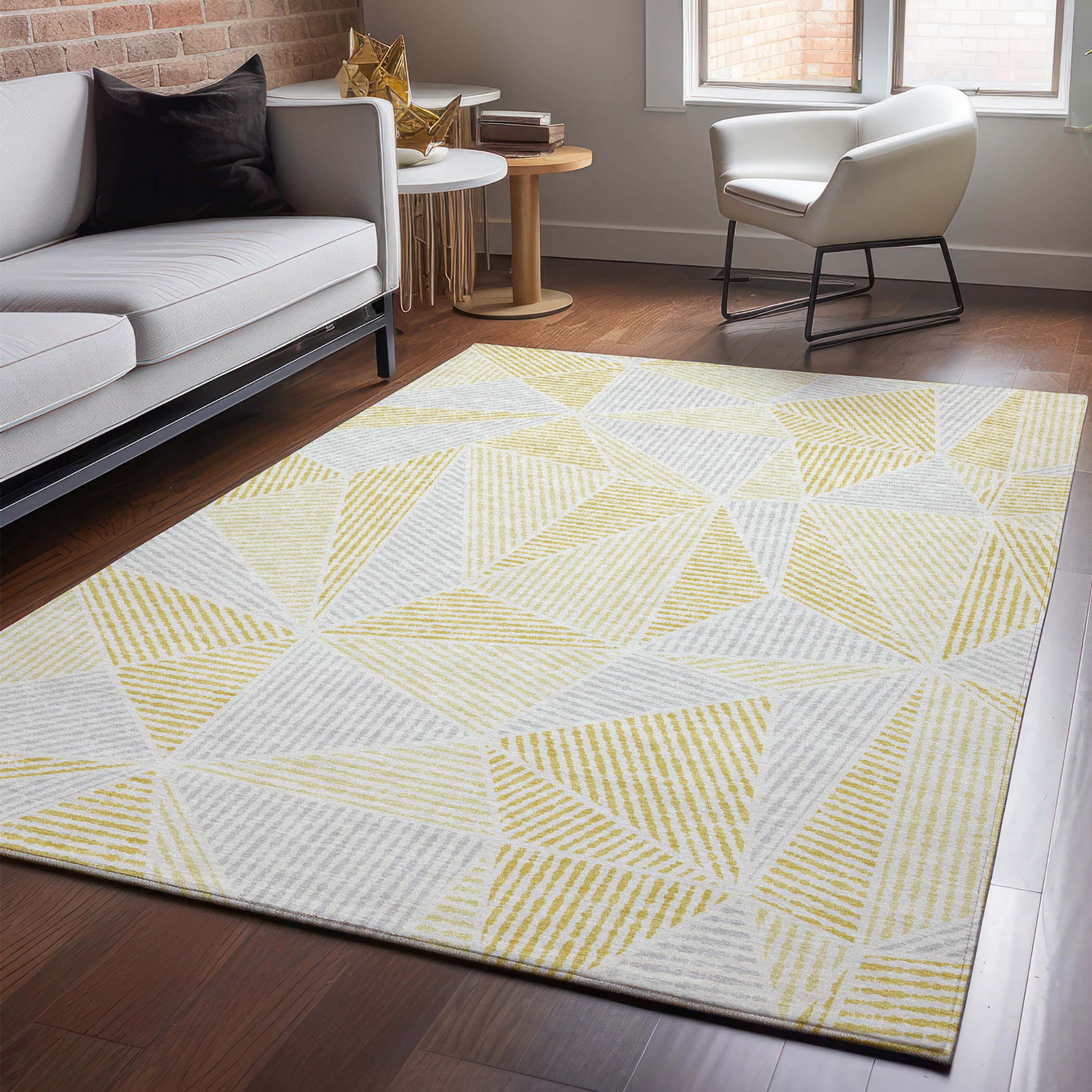 Valletta Machine Washable Transitional Gold Rug 2'6" x 3'10" #shape_Rectangle