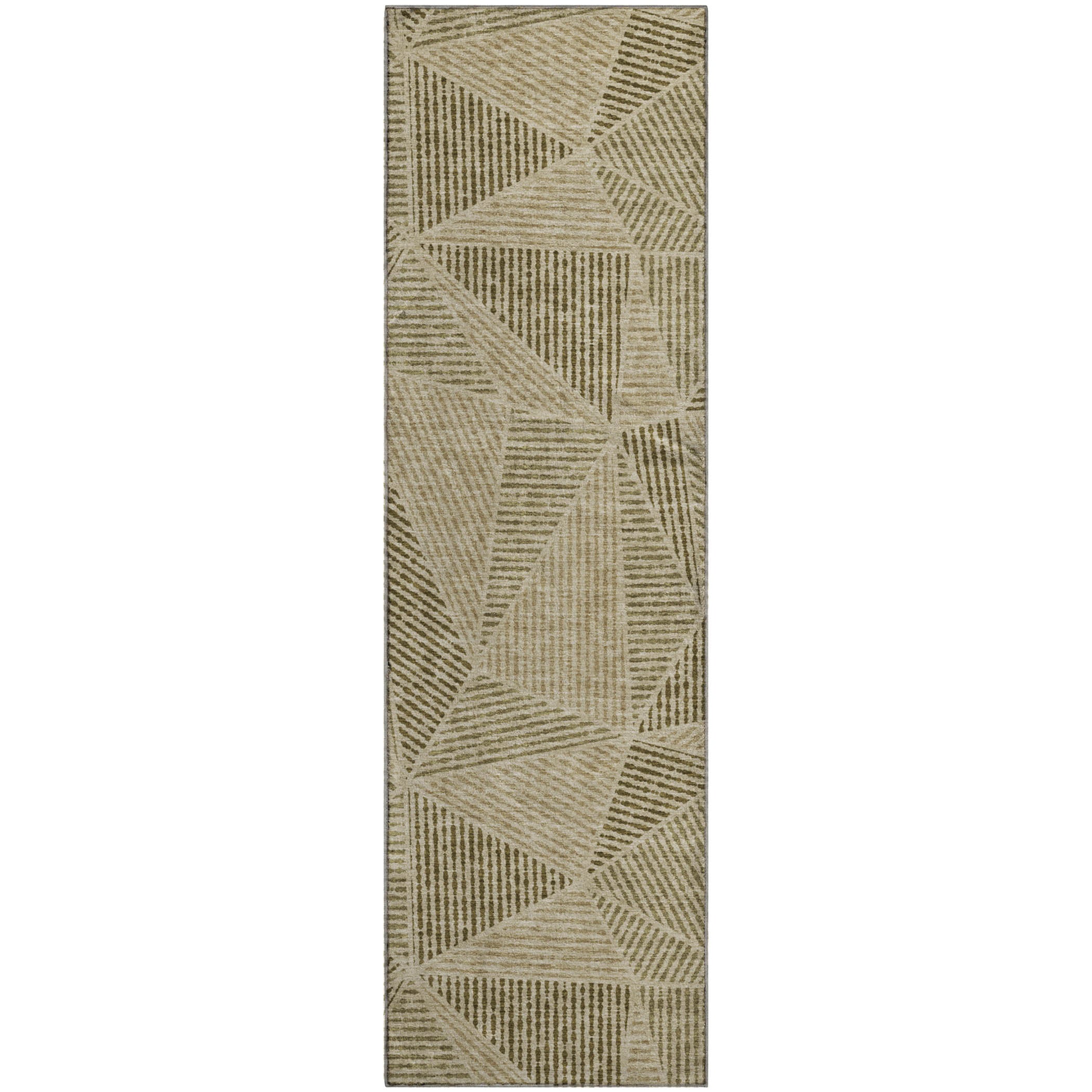 Valletta Machine Washable Transitional Khaki Brown Rug 2'3" x 7'6" #shape_Runner