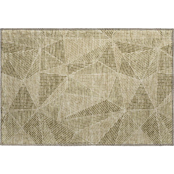 Valletta Machine Washable Transitional Khaki Brown Rug 1'8" x 2'6"