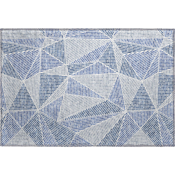 Valletta Machine Washable Transitional Navy Blue Rug 1'8" x 2'6"