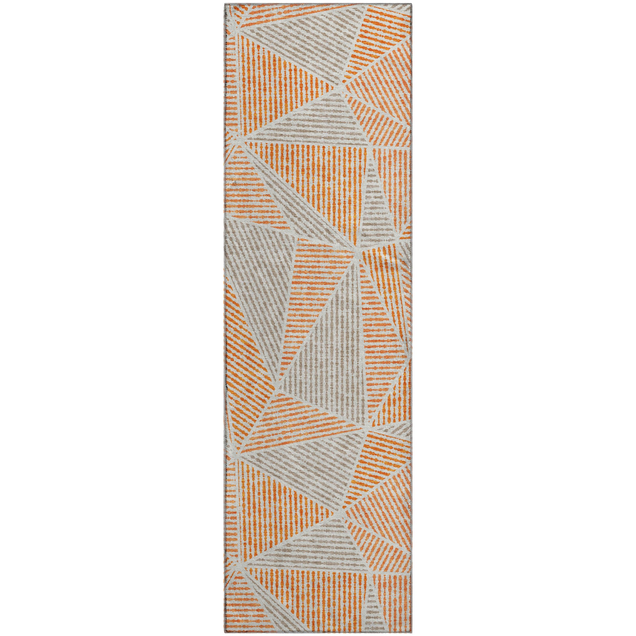 Valletta Machine Washable Transitional Orange Rug 2'3" x 7'6" #shape_Runner
