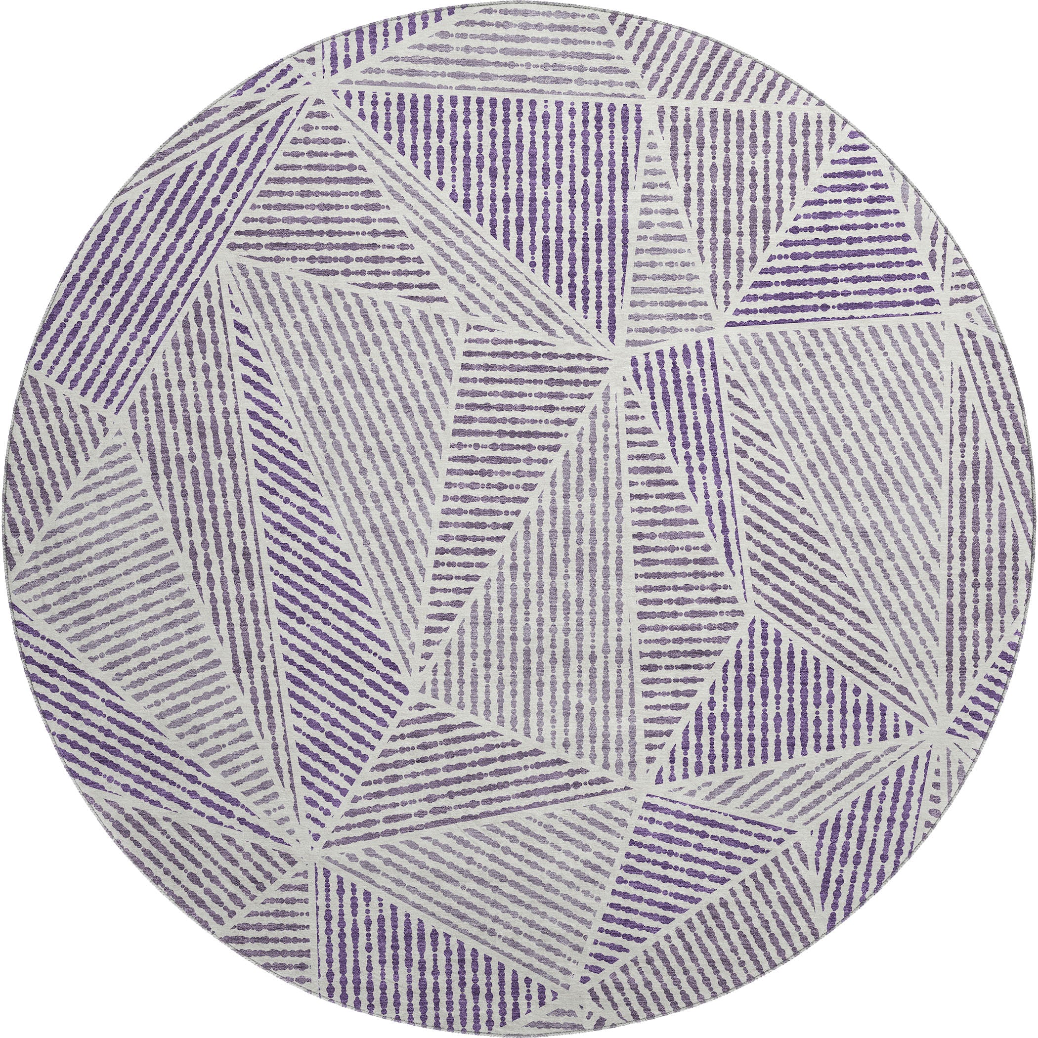 Valletta Machine Washable Transitional Purple Rug 8' x 8' #shape_Round