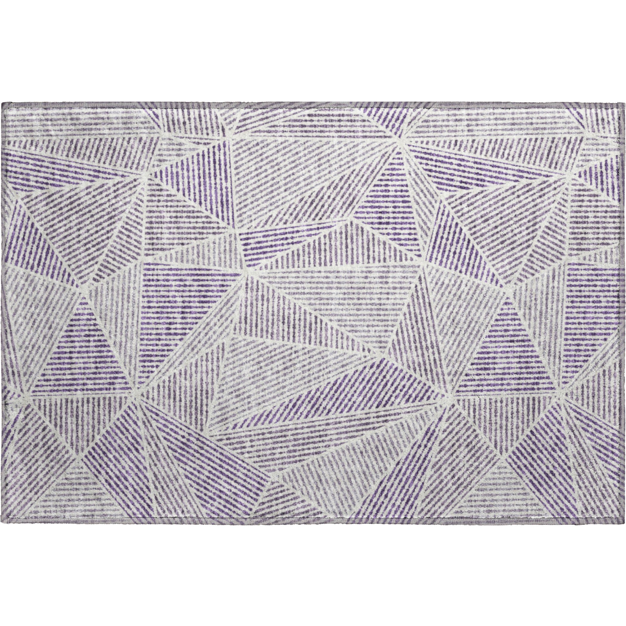 Valletta Machine Washable Transitional Purple Rug 1'8" x 2'6" #shape_Rectangle