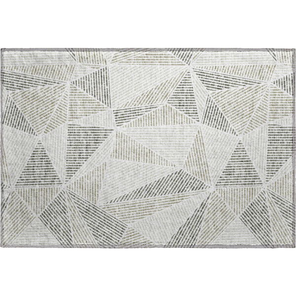 Valletta Machine Washable Transitional Taupe Brown Rug 1'8" x 2'6"